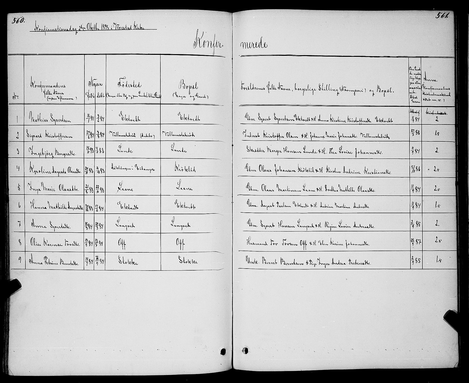 Ramnes kirkebøker, SAKO/A-314/G/Gc/L0001: Parish register (copy) no. III 1, 1869-1903, p. 560-561