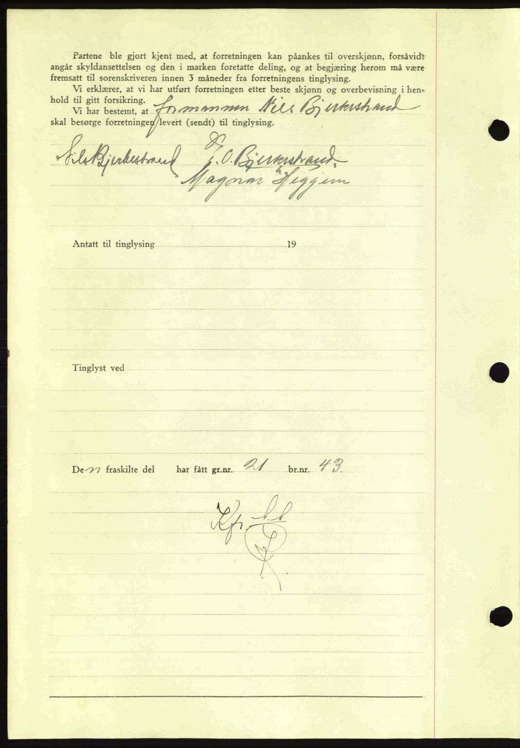 Nordmøre sorenskriveri, AV/SAT-A-4132/1/2/2Ca: Mortgage book no. A92, 1942-1942, Diary no: : 1384/1942