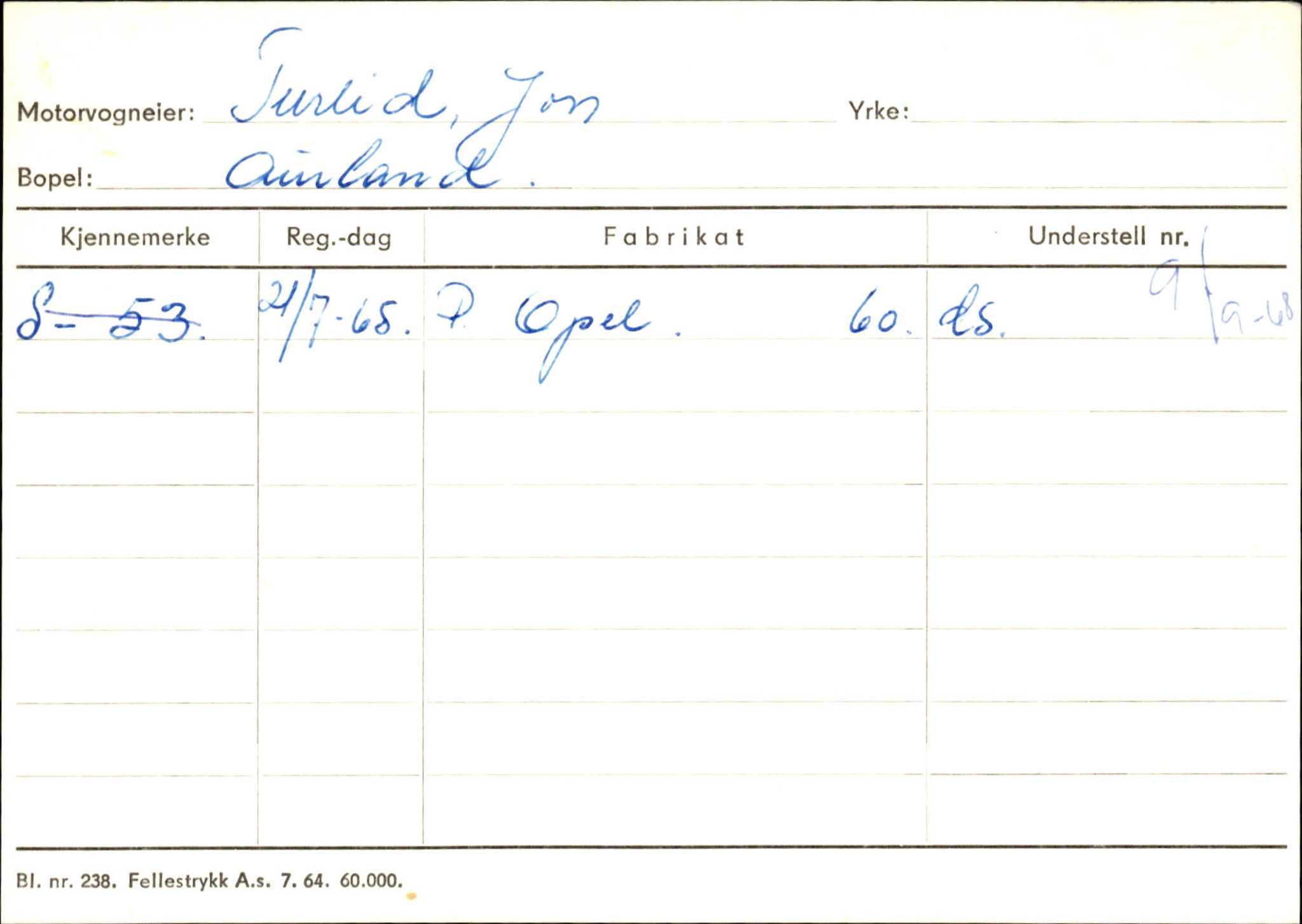 Statens vegvesen, Sogn og Fjordane vegkontor, AV/SAB-A-5301/4/F/L0125: Eigarregister Sogndal V-Å. Aurland A-Å. Fjaler A-N, 1945-1975, p. 1181