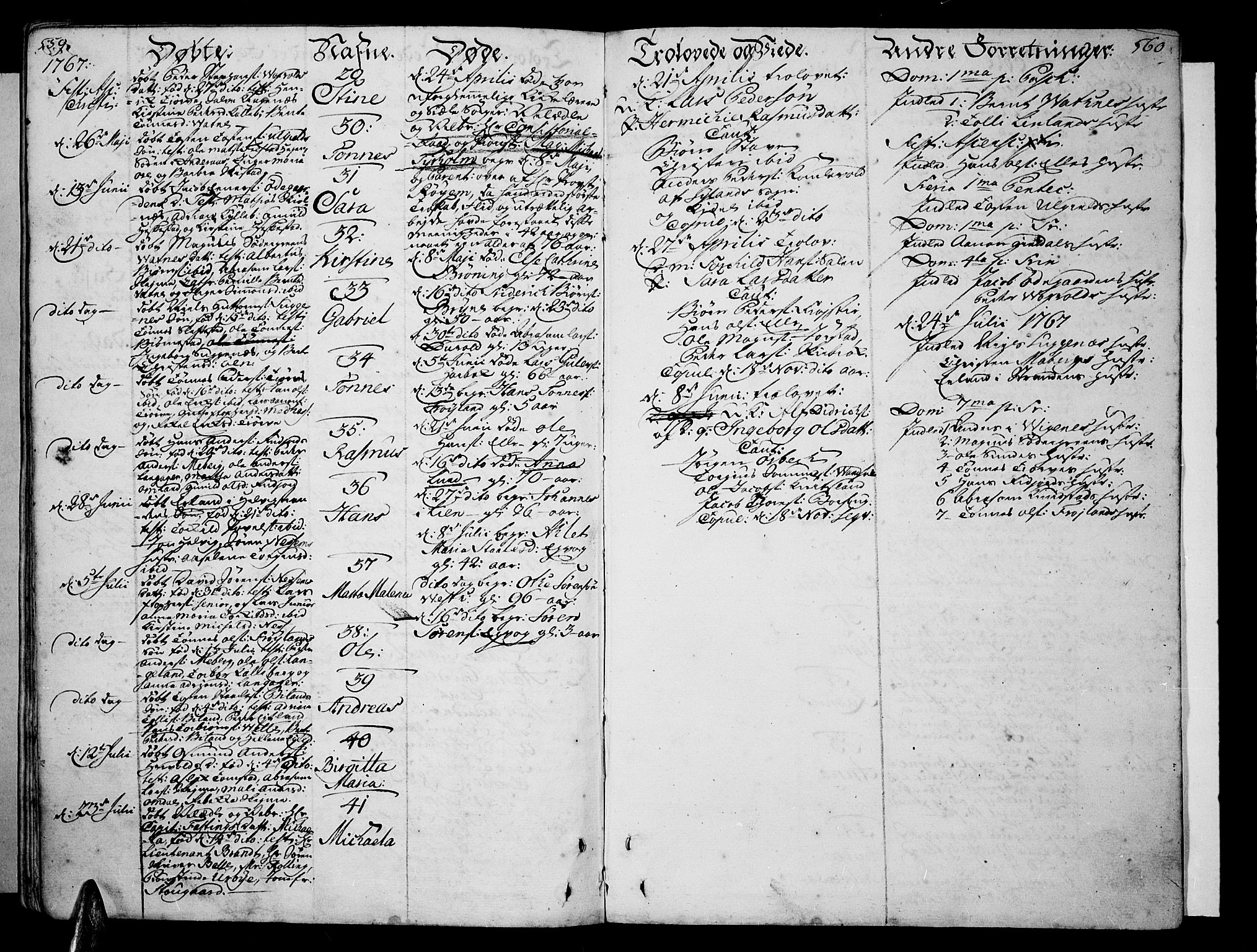 Lista sokneprestkontor, AV/SAK-1111-0027/F/Fa/L0003: Parish register (official) no. A 3 /1, 1743-1767, p. 559-560