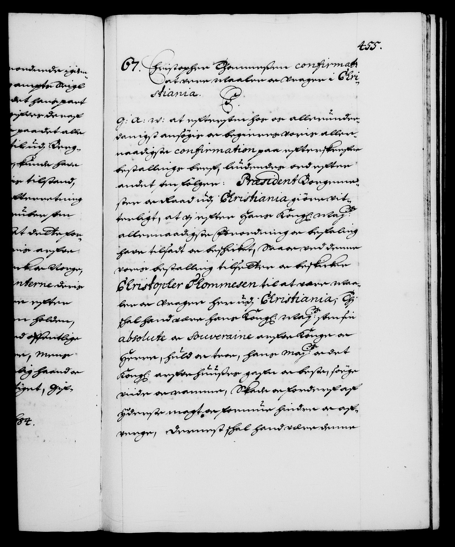 Danske Kanselli 1572-1799, RA/EA-3023/F/Fc/Fca/Fcaa/L0013: Norske registre (mikrofilm), 1681-1684, p. 455a