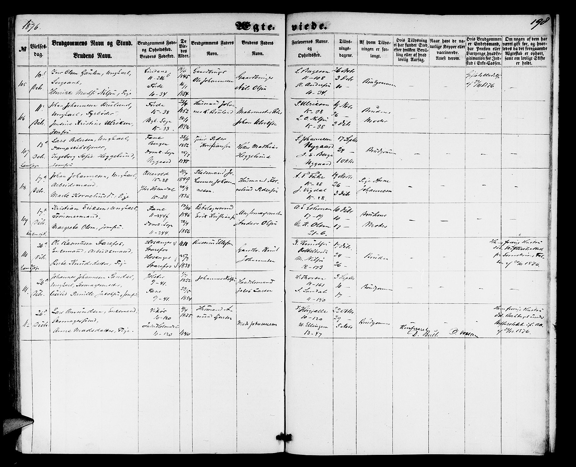 Domkirken sokneprestembete, AV/SAB-A-74801/H/Hab/L0030: Parish register (copy) no. D 2, 1857-1876, p. 198