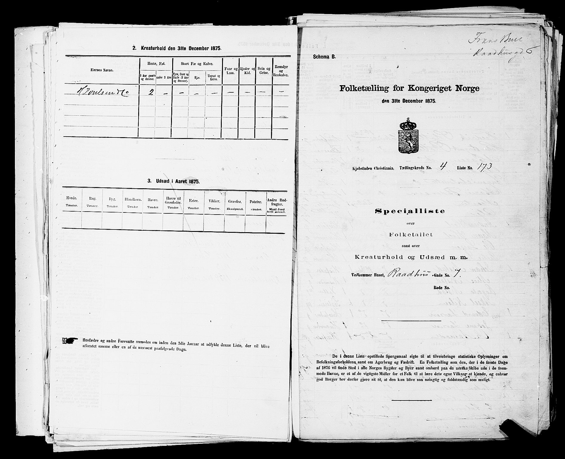 RA, 1875 census for 0301 Kristiania, 1875, p. 530