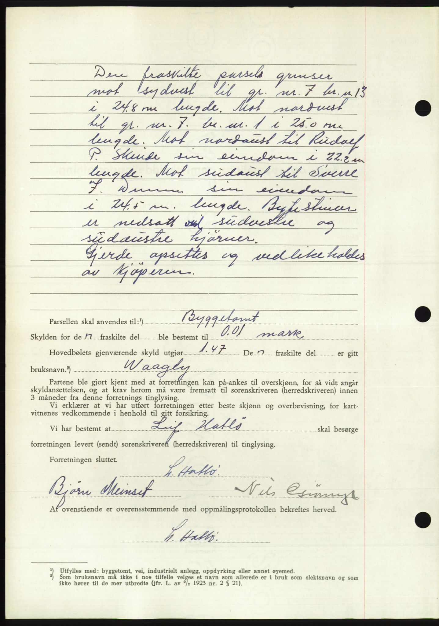 Søre Sunnmøre sorenskriveri, AV/SAT-A-4122/1/2/2C/L0099: Mortgage book no. 25A, 1954-1954, Diary no: : 2799/1954