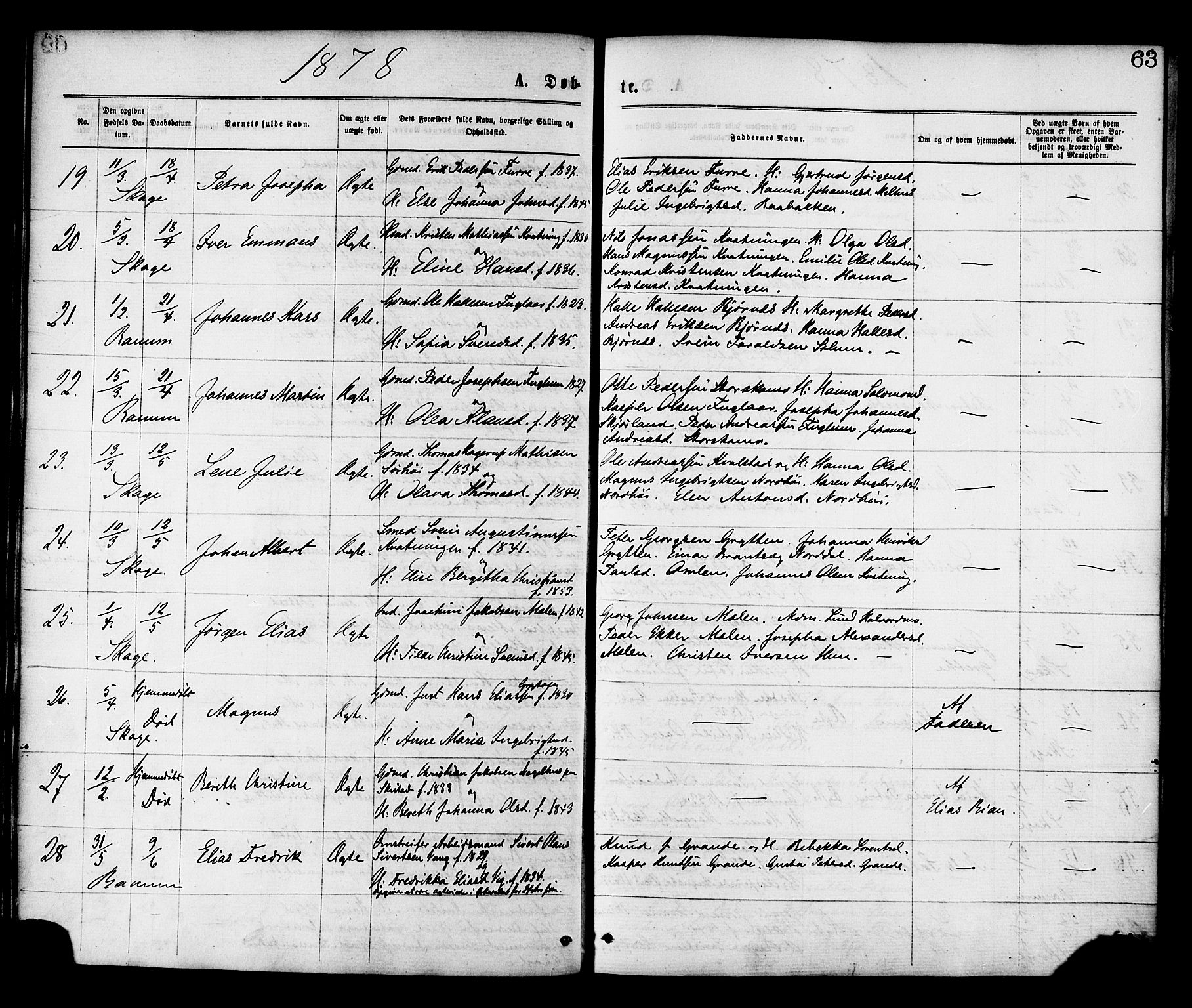 Ministerialprotokoller, klokkerbøker og fødselsregistre - Nord-Trøndelag, AV/SAT-A-1458/764/L0554: Parish register (official) no. 764A09, 1867-1880, p. 63