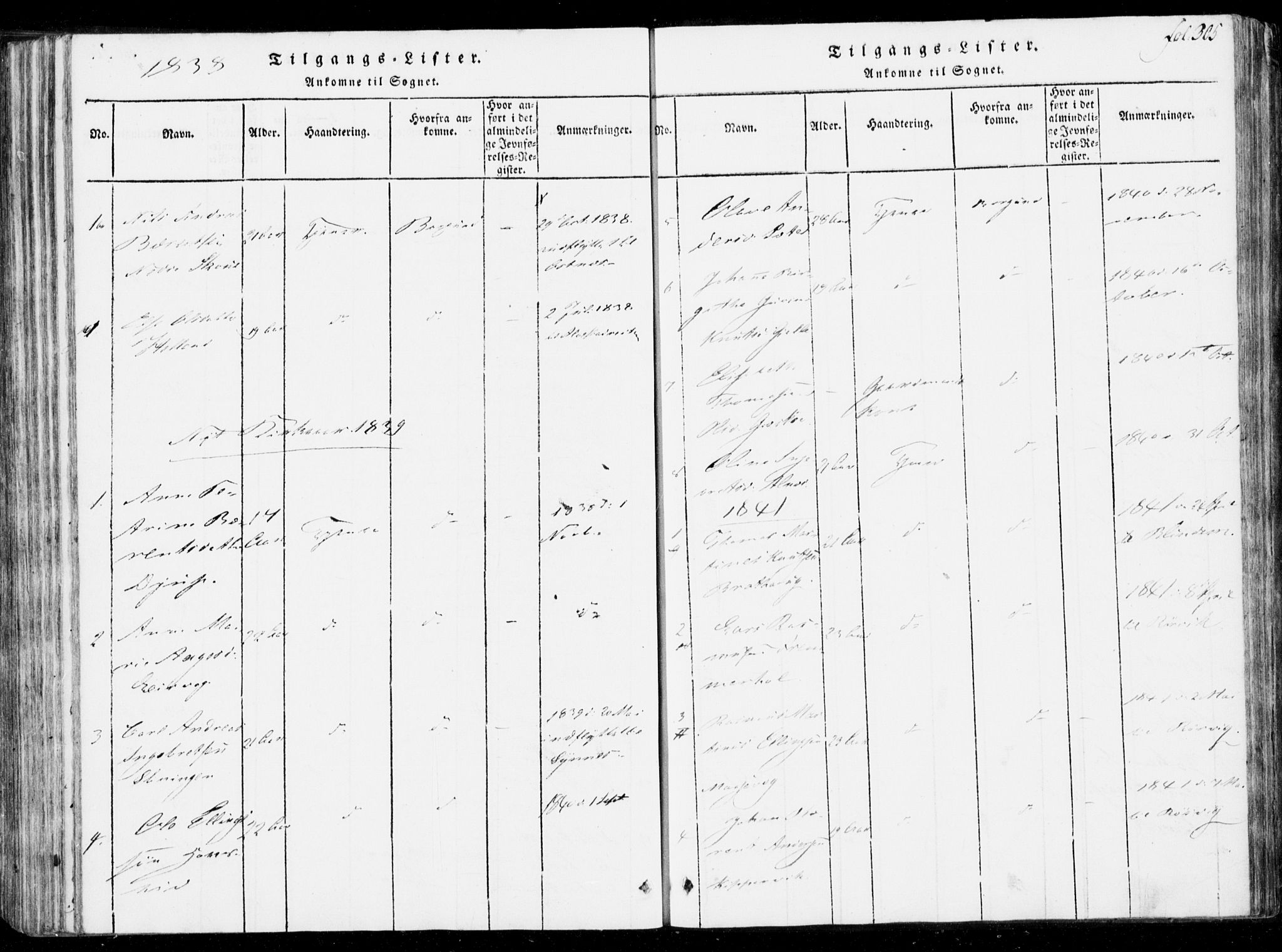 Ministerialprotokoller, klokkerbøker og fødselsregistre - Møre og Romsdal, AV/SAT-A-1454/537/L0517: Parish register (official) no. 537A01, 1818-1862, p. 305