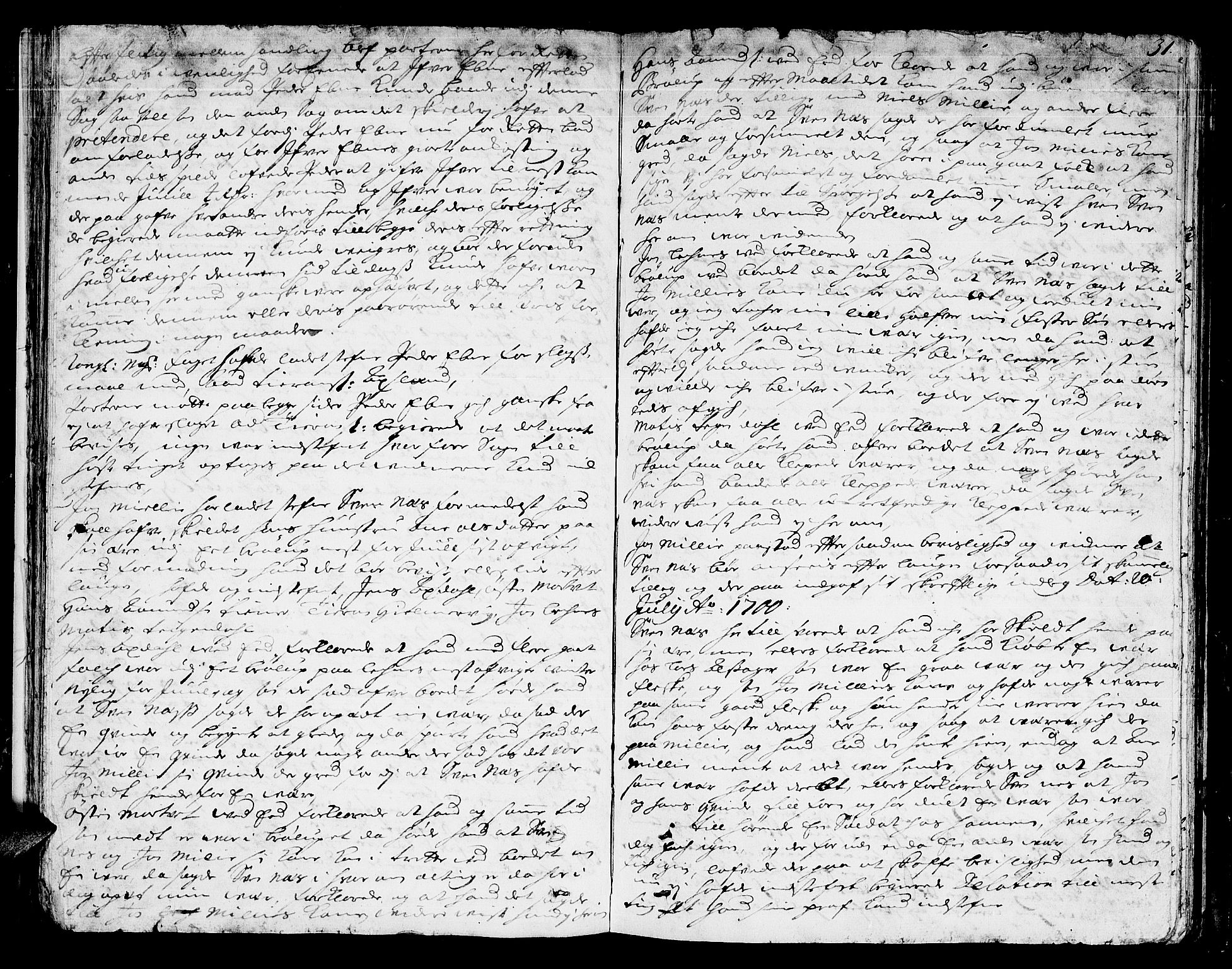Sunnhordland sorenskrivar, AV/SAB-A-2401/1/F/Faa/L0024: Tingbøker, 1700, p. 30b-31a