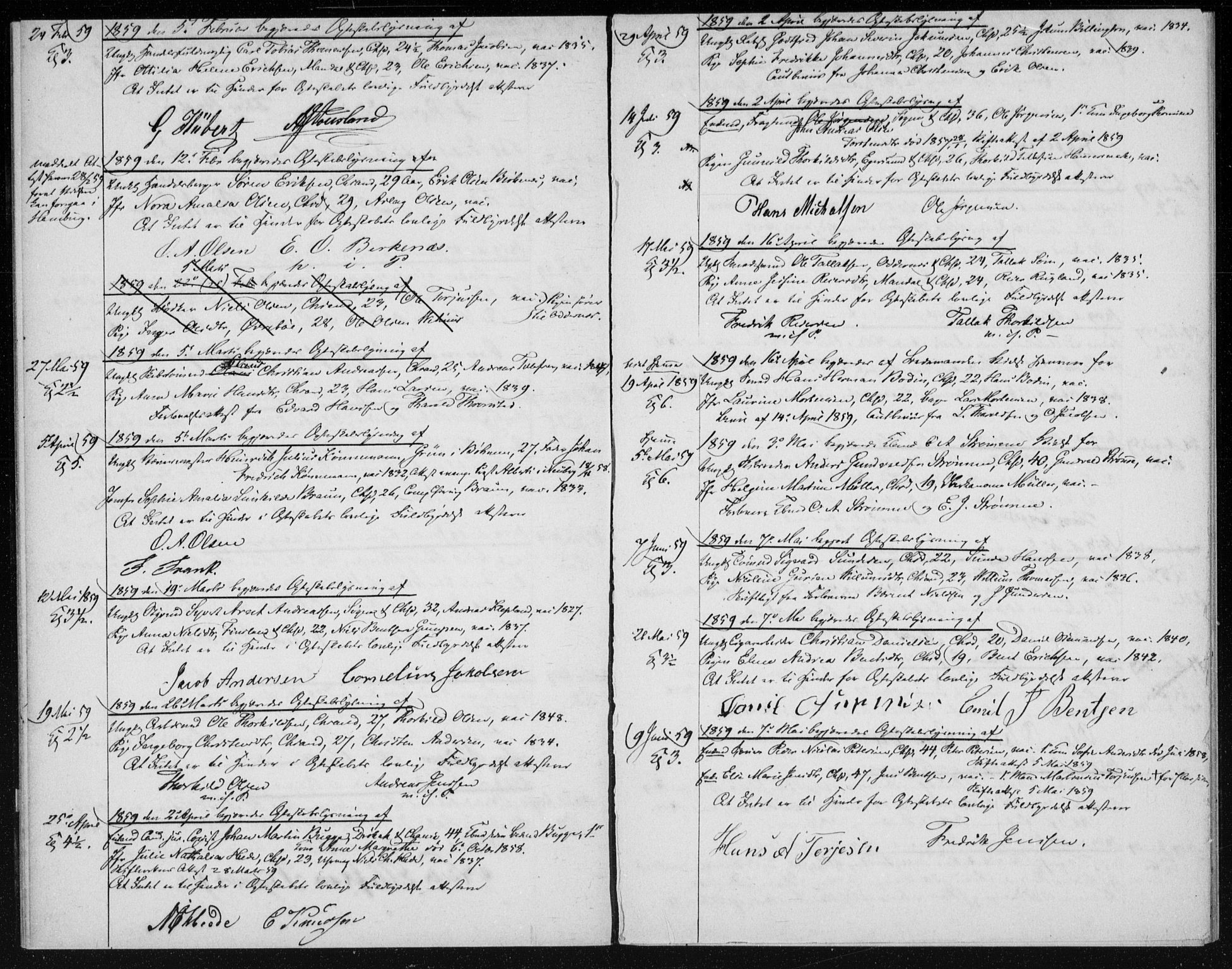 Kristiansand domprosti, AV/SAK-1112-0006/J/Je/L0001: Banns register no. A VI 17, 1856-1866