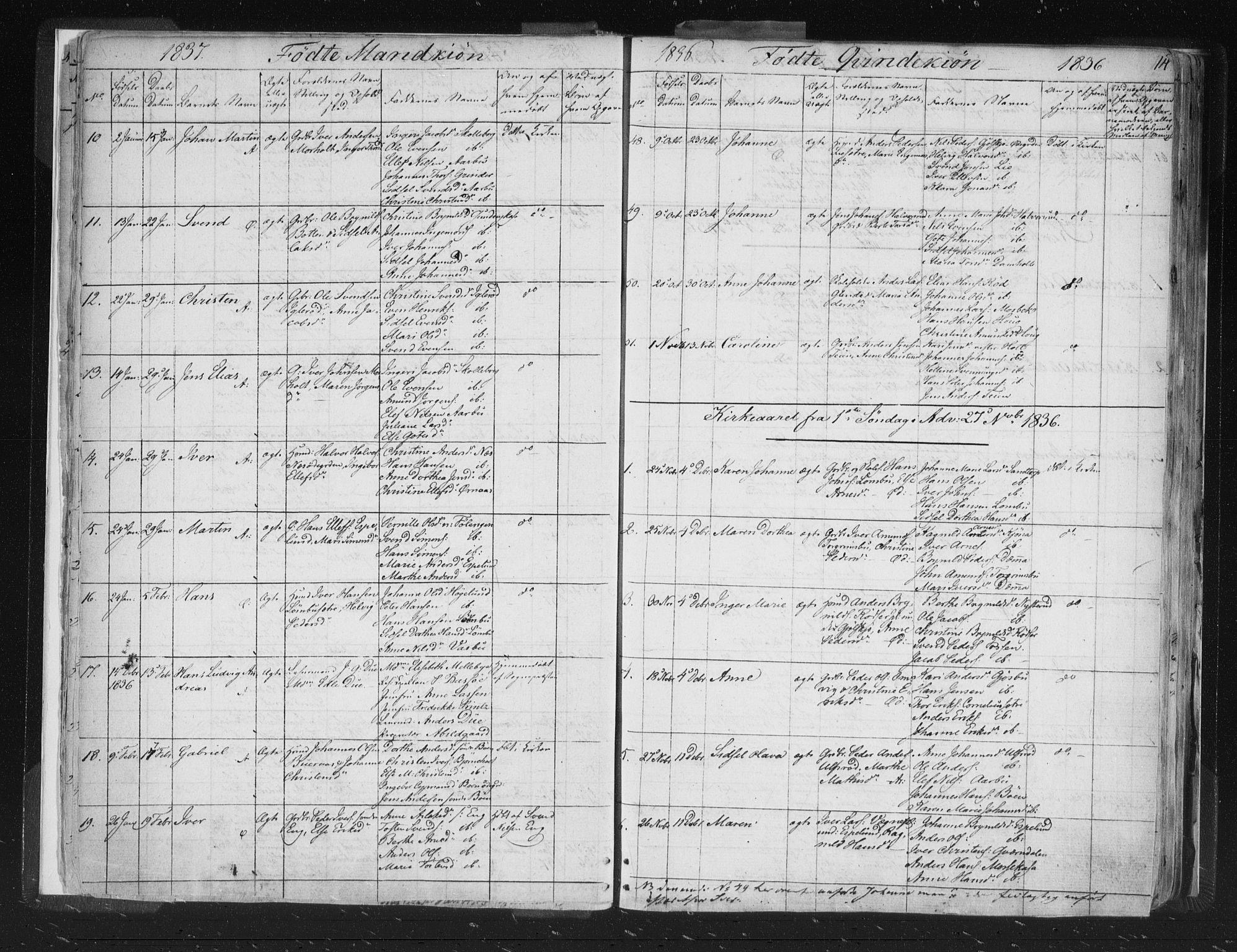 Aremark prestekontor Kirkebøker, AV/SAO-A-10899/F/Fc/L0002: Parish register (official) no. III 2, 1834-1849, p. 14