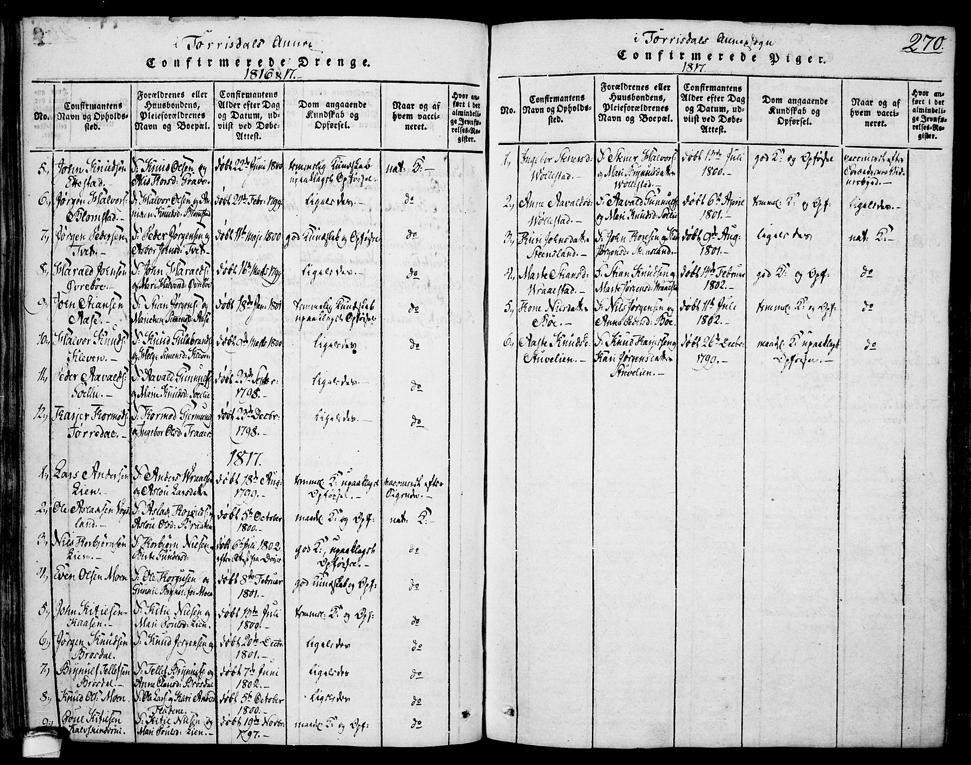 Drangedal kirkebøker, SAKO/A-258/F/Fa/L0005: Parish register (official) no. 5 /2, 1814-1831, p. 270