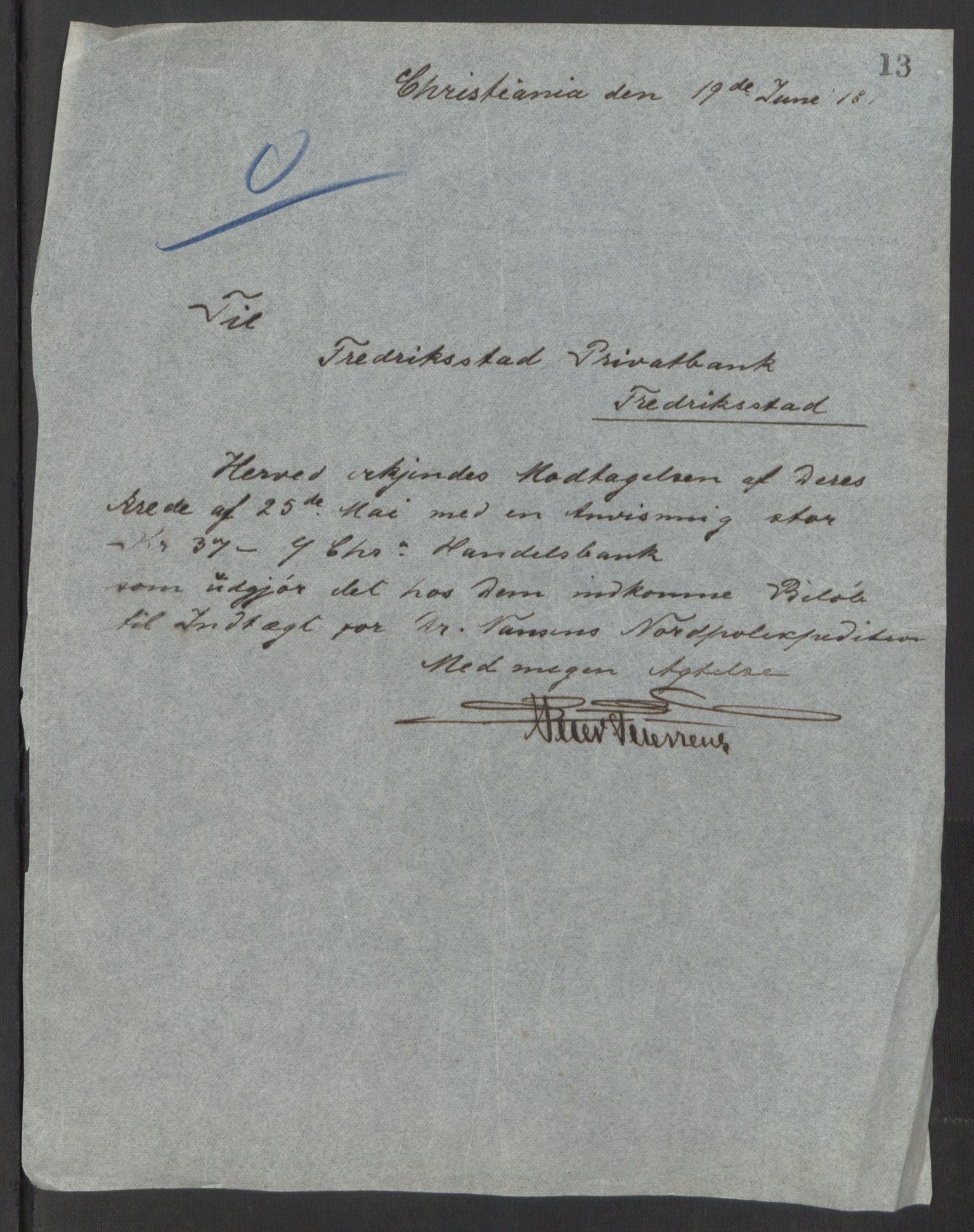 Arbeidskomitéen for Fridtjof Nansens polarekspedisjon, AV/RA-PA-0061/D/L0001/0001: Pengeinnsamlingen / Kopibok, 1893-1895, p. 18