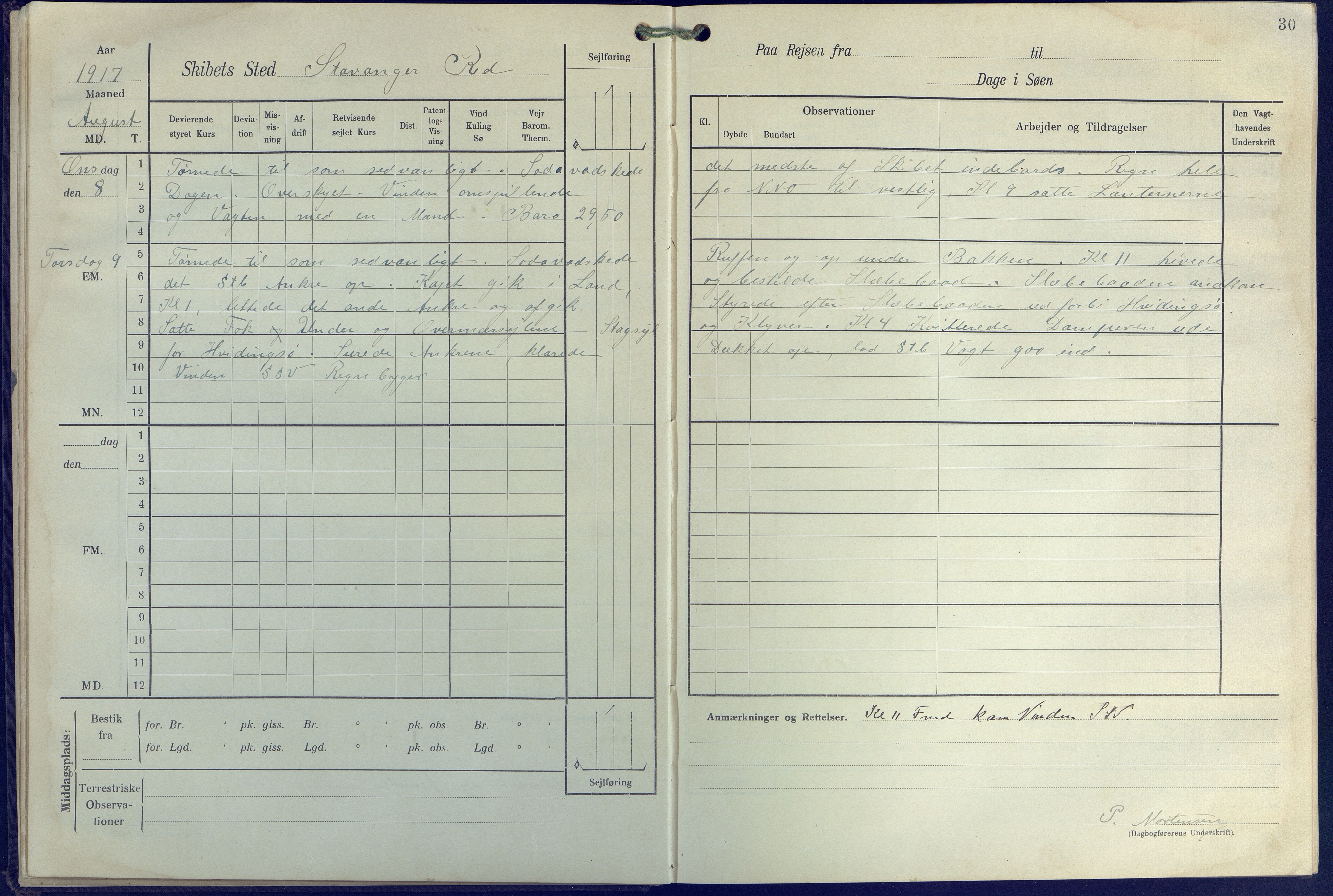 Fartøysarkivet, AAKS/PA-1934/F/L0271: Pehr Ugland (bark), 1917-1919, p. 30