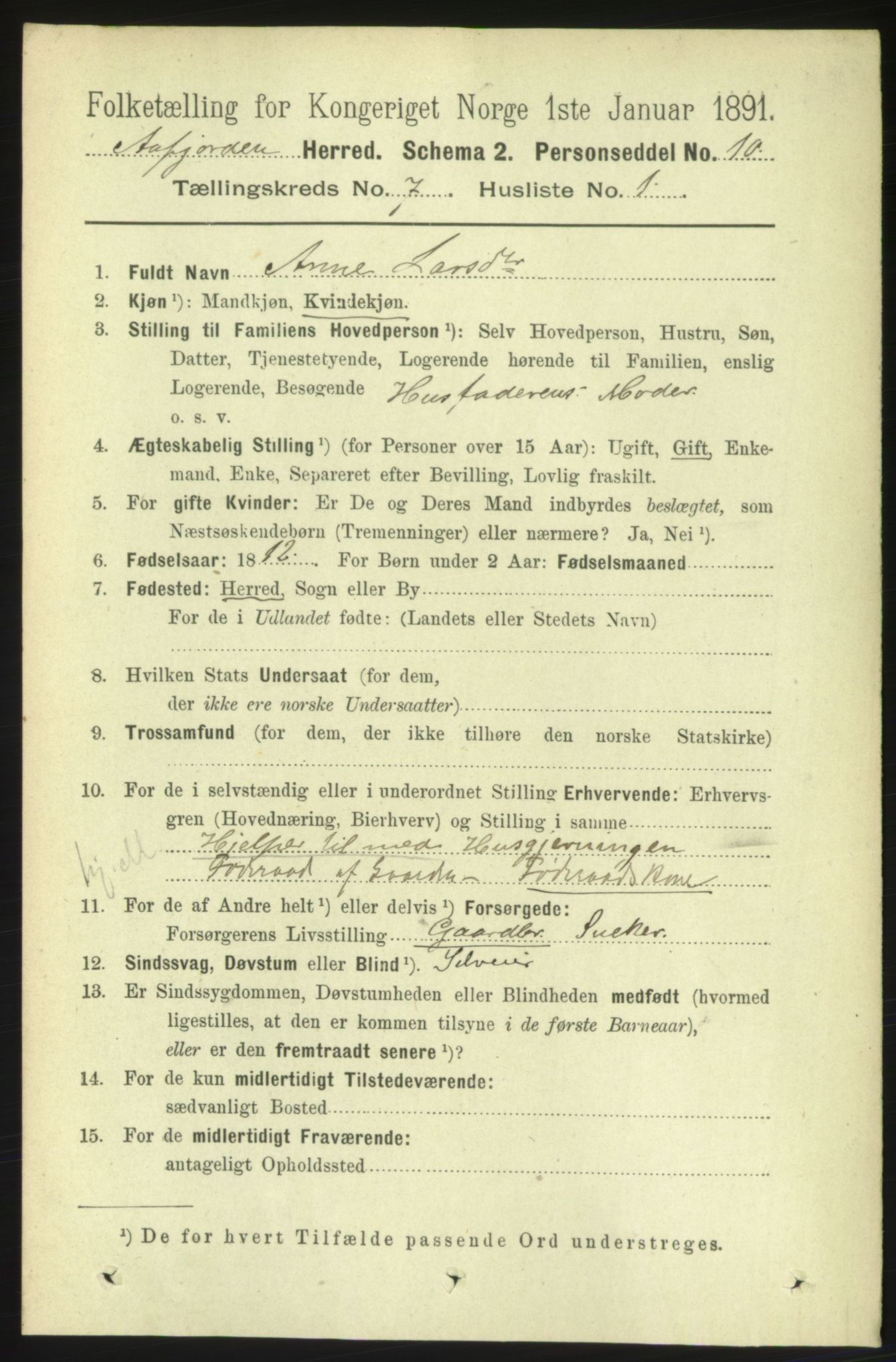 RA, 1891 census for 1630 Åfjord, 1891, p. 1715