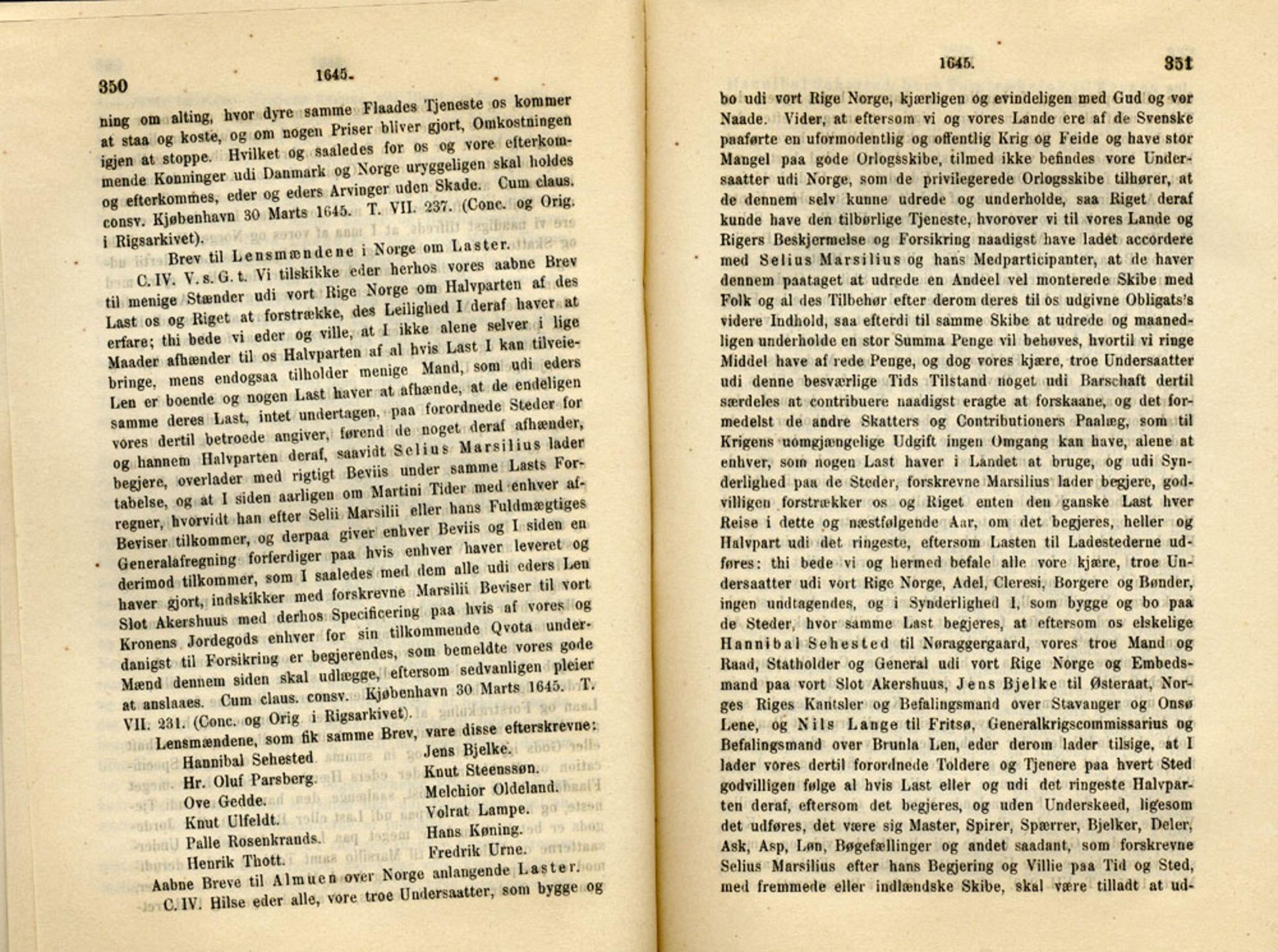 Publikasjoner utgitt av Det Norske Historiske Kildeskriftfond, PUBL/-/-/-: Norske Rigs-Registranter, bind 8, 1641-1648, p. 350-351