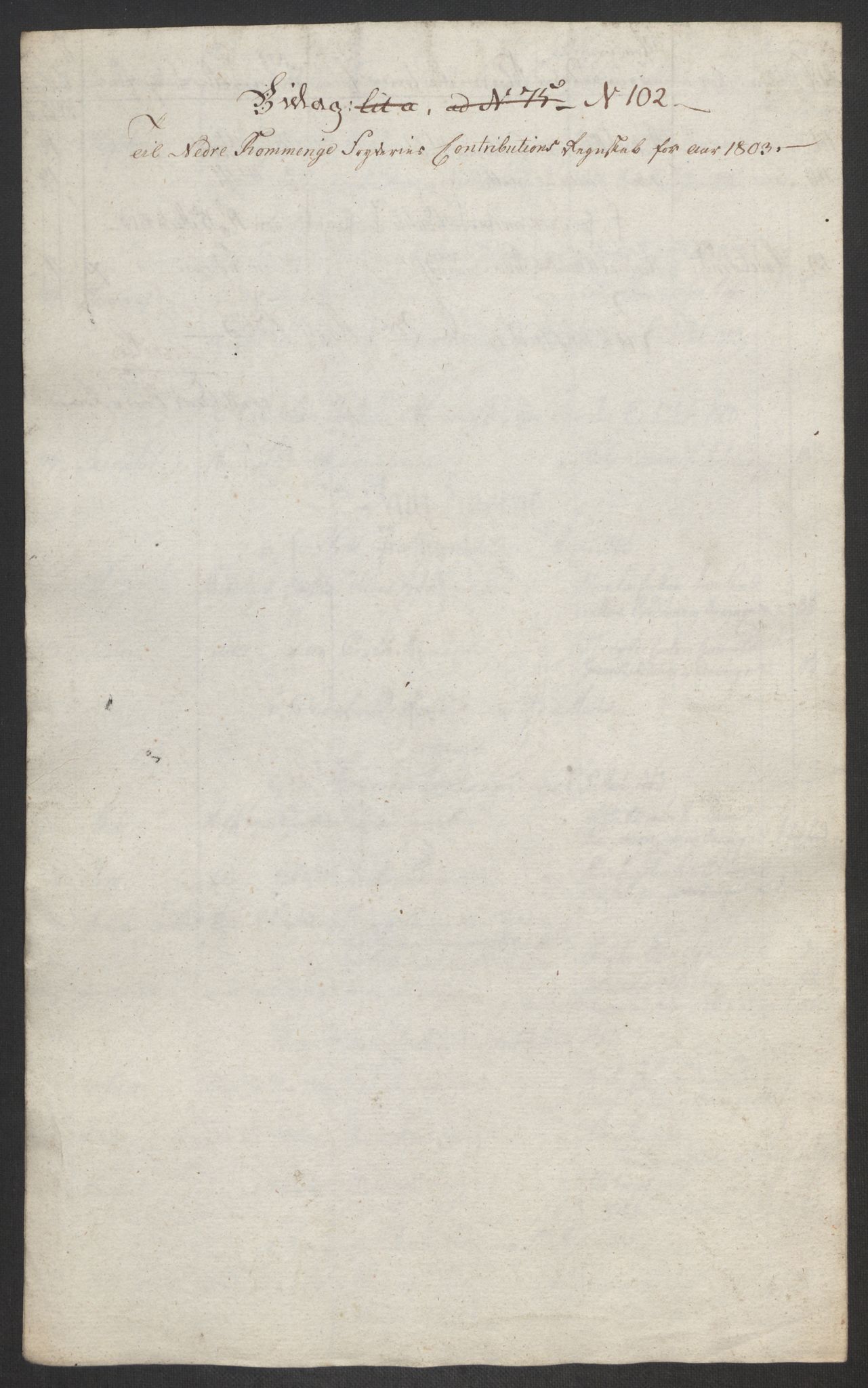 Rentekammeret inntil 1814, Reviderte regnskaper, Fogderegnskap, AV/RA-EA-4092/R11/L0679: Fogderegnskap Nedre Romerike, 1803, p. 306