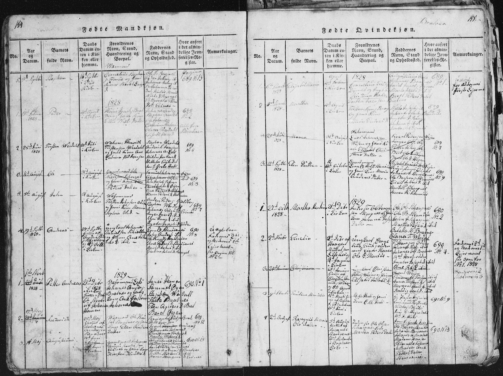 Ministerialprotokoller, klokkerbøker og fødselsregistre - Møre og Romsdal, SAT/A-1454/581/L0942: Parish register (copy) no. 581C00, 1820-1836, p. 154-155