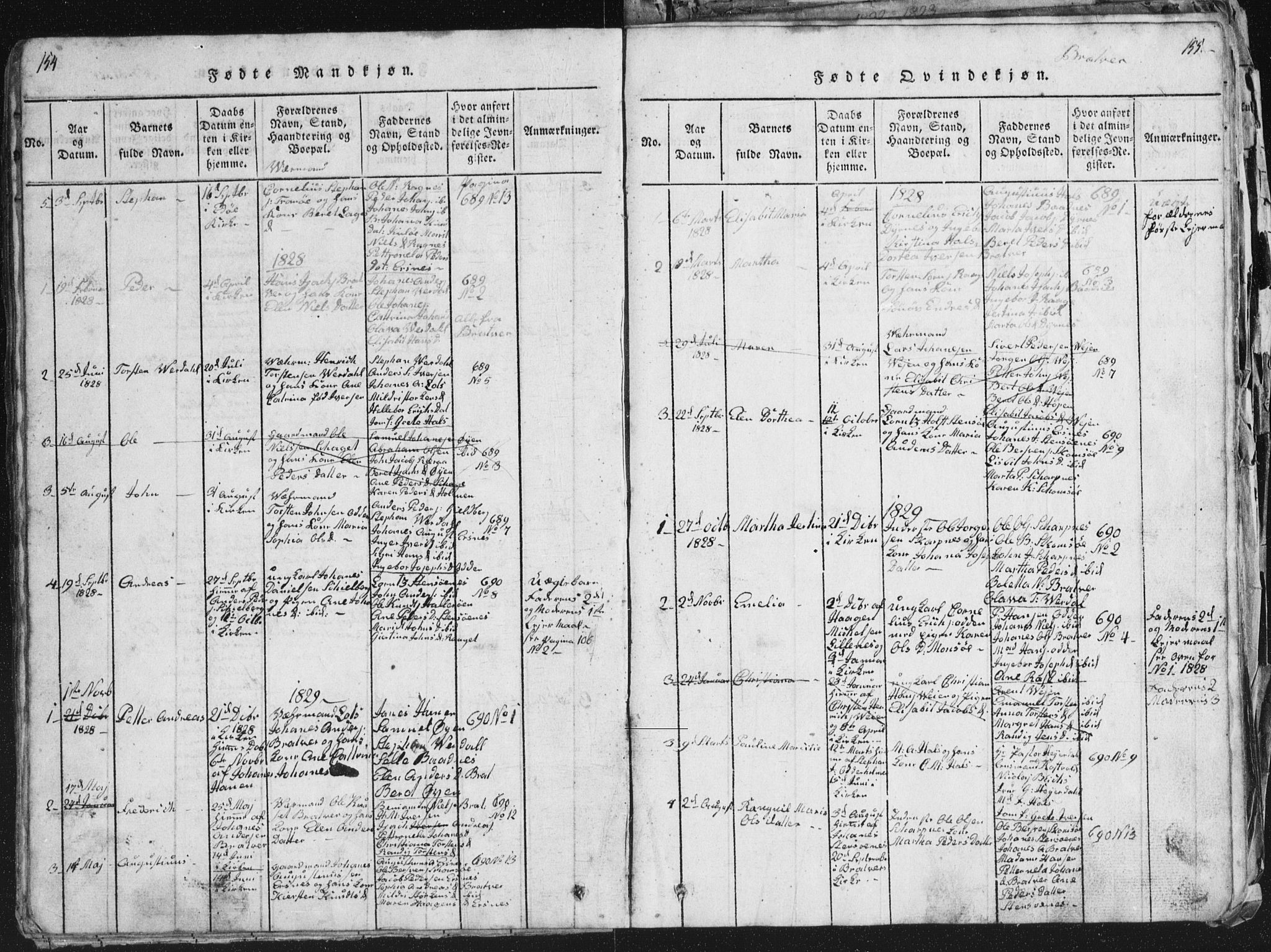 Ministerialprotokoller, klokkerbøker og fødselsregistre - Møre og Romsdal, AV/SAT-A-1454/581/L0942: Parish register (copy) no. 581C00, 1820-1836, p. 154-155