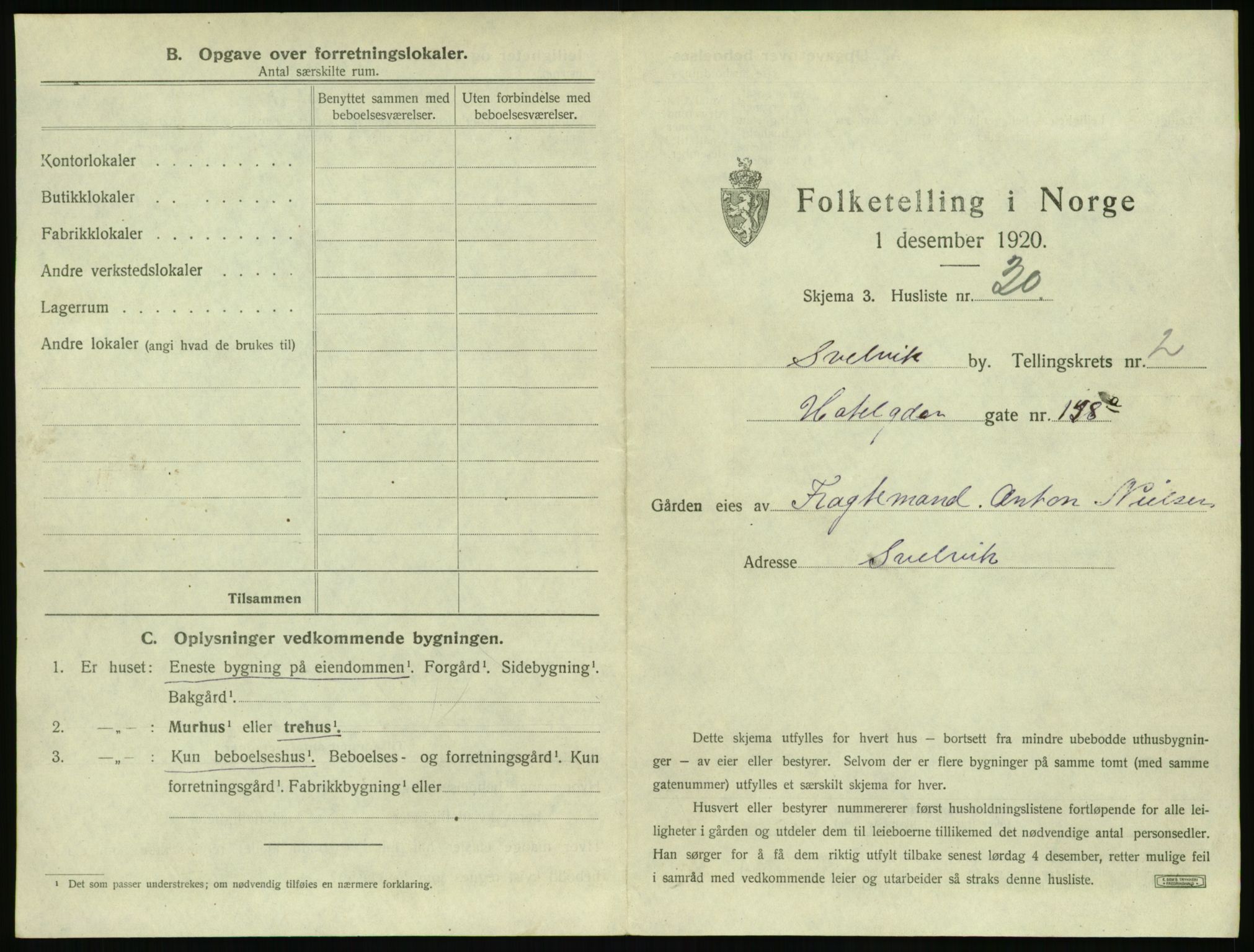 SAKO, 1920 census for Svelvik, 1920, p. 333