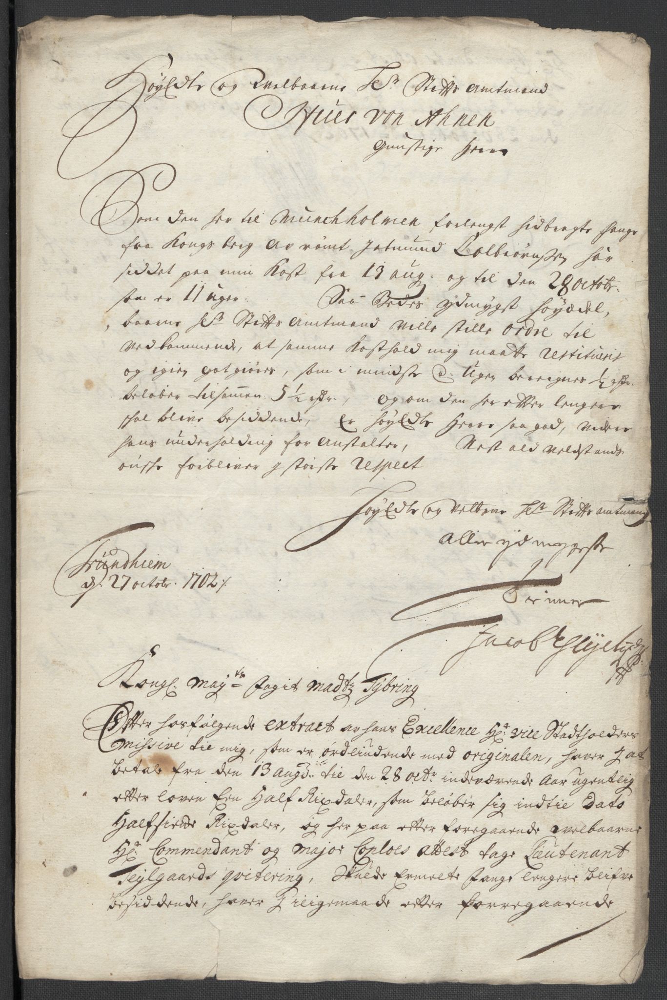 Rentekammeret inntil 1814, Reviderte regnskaper, Fogderegnskap, RA/EA-4092/R61/L4108: Fogderegnskap Strinda og Selbu, 1701-1703, p. 268