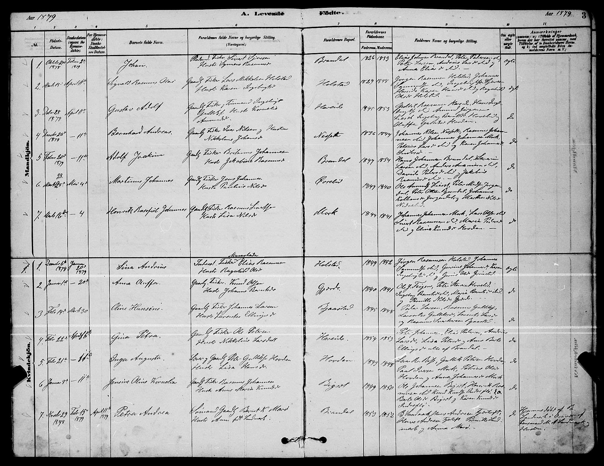 Ministerialprotokoller, klokkerbøker og fødselsregistre - Møre og Romsdal, AV/SAT-A-1454/510/L0125: Parish register (copy) no. 510C02, 1878-1900, p. 3