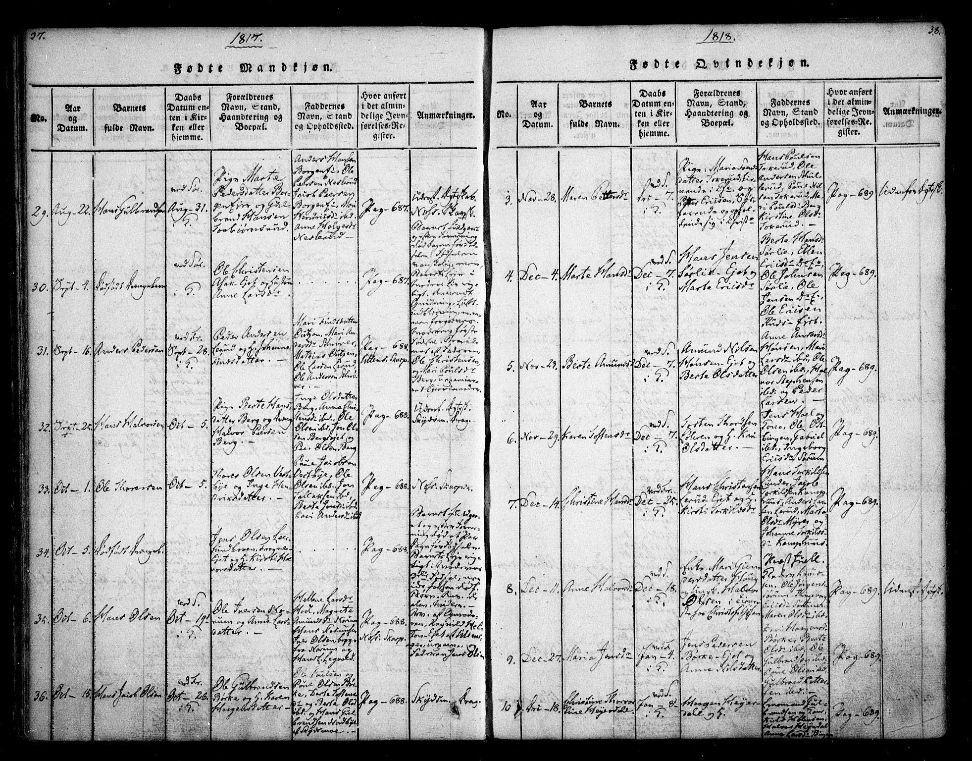 Sørum prestekontor Kirkebøker, AV/SAO-A-10303/F/Fa/L0003: Parish register (official) no. I 3, 1814-1829, p. 37-38