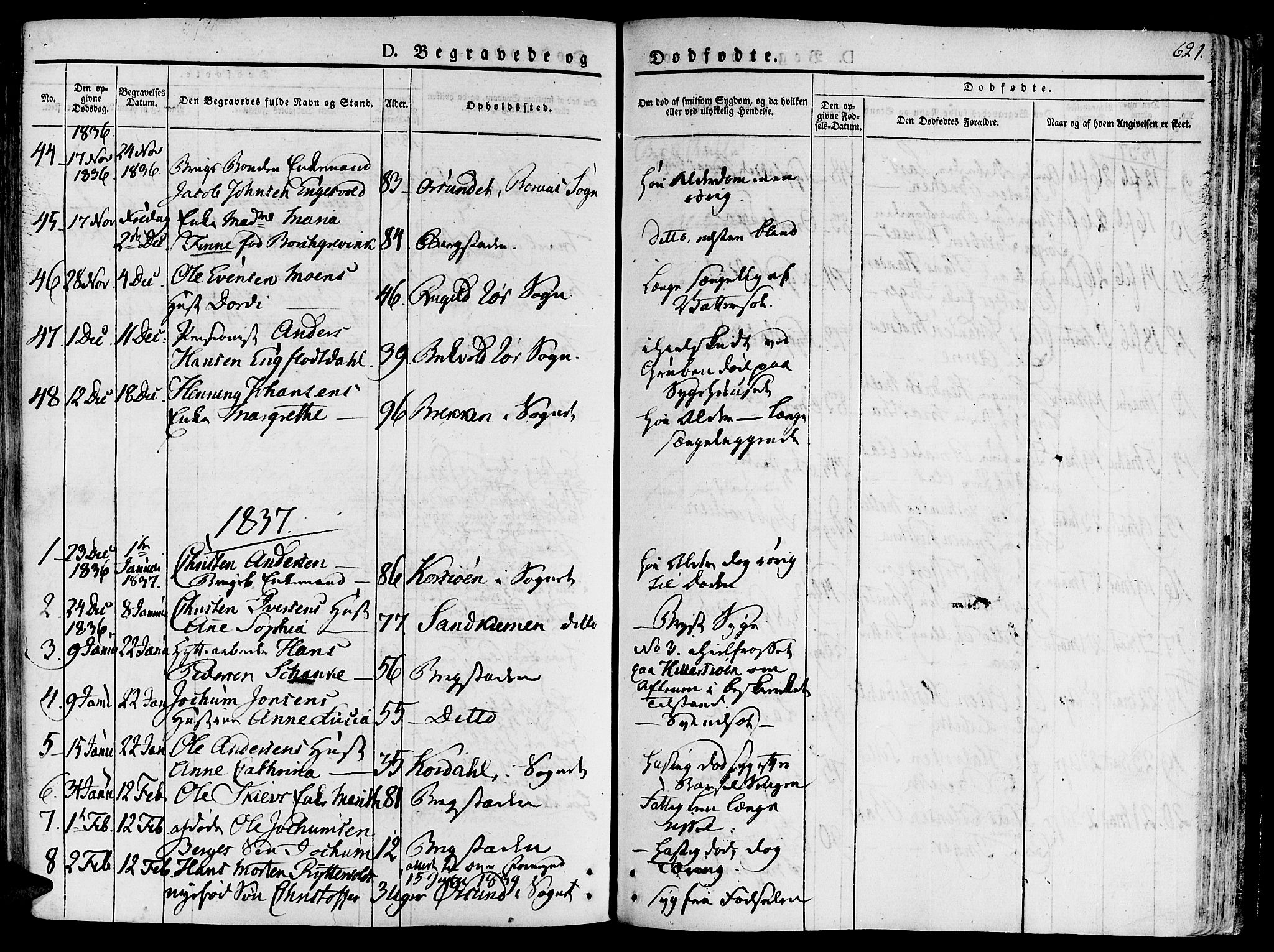 Ministerialprotokoller, klokkerbøker og fødselsregistre - Sør-Trøndelag, SAT/A-1456/681/L0930: Parish register (official) no. 681A08, 1829-1844, p. 621