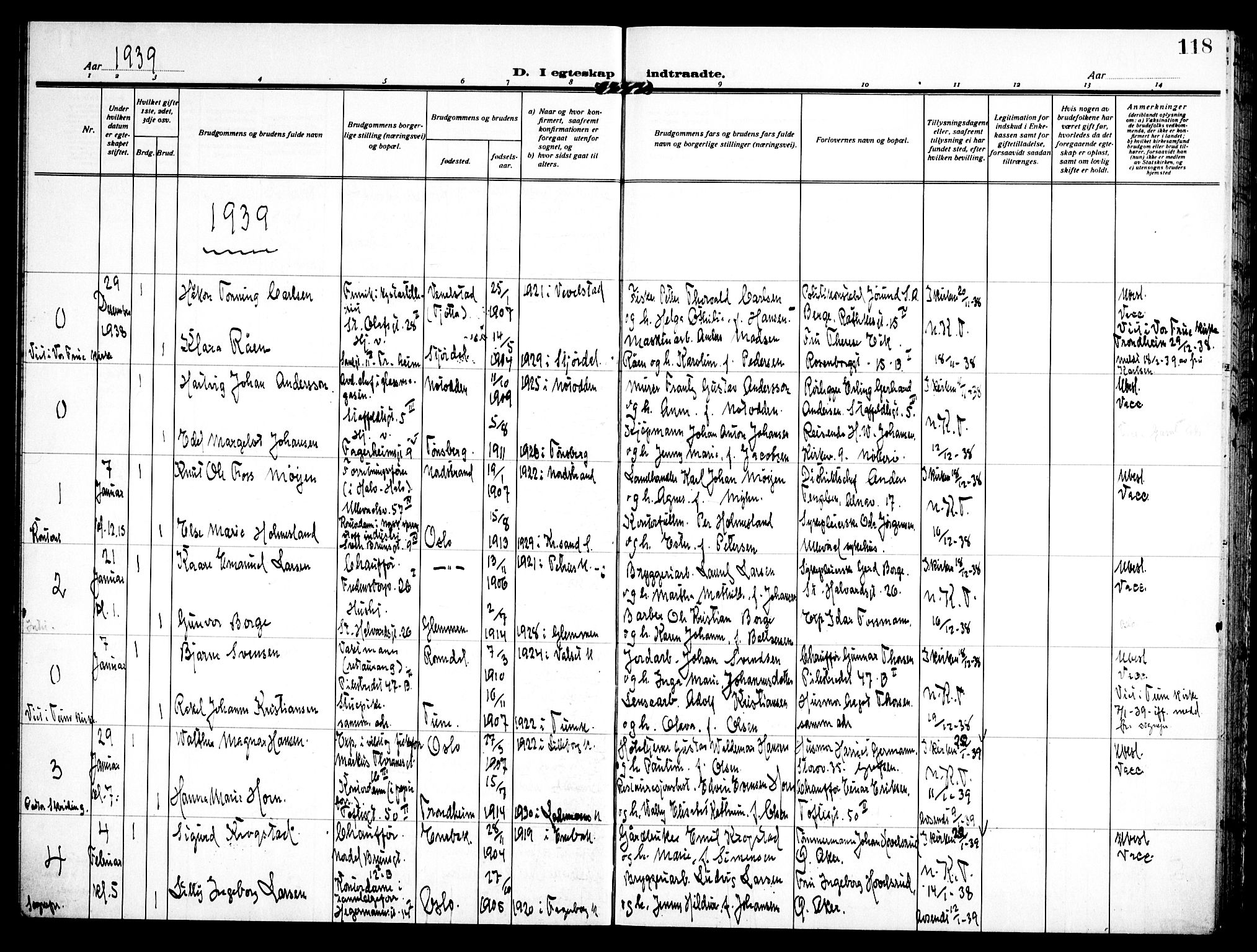 Trefoldighet prestekontor Kirkebøker, AV/SAO-A-10882/H/Ha/L0005: Banns register no. 5, 1932-1952, p. 118