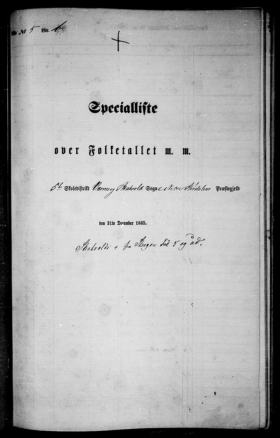 RA, 1865 census for Nedre Stjørdal, 1865, p. 99