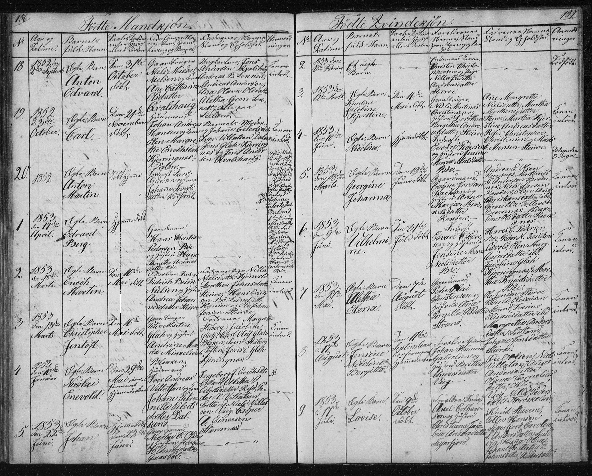 Ministerialprotokoller, klokkerbøker og fødselsregistre - Nordland, SAT/A-1459/895/L1379: Parish register (copy) no. 895C01, 1842-1858, p. 156-157