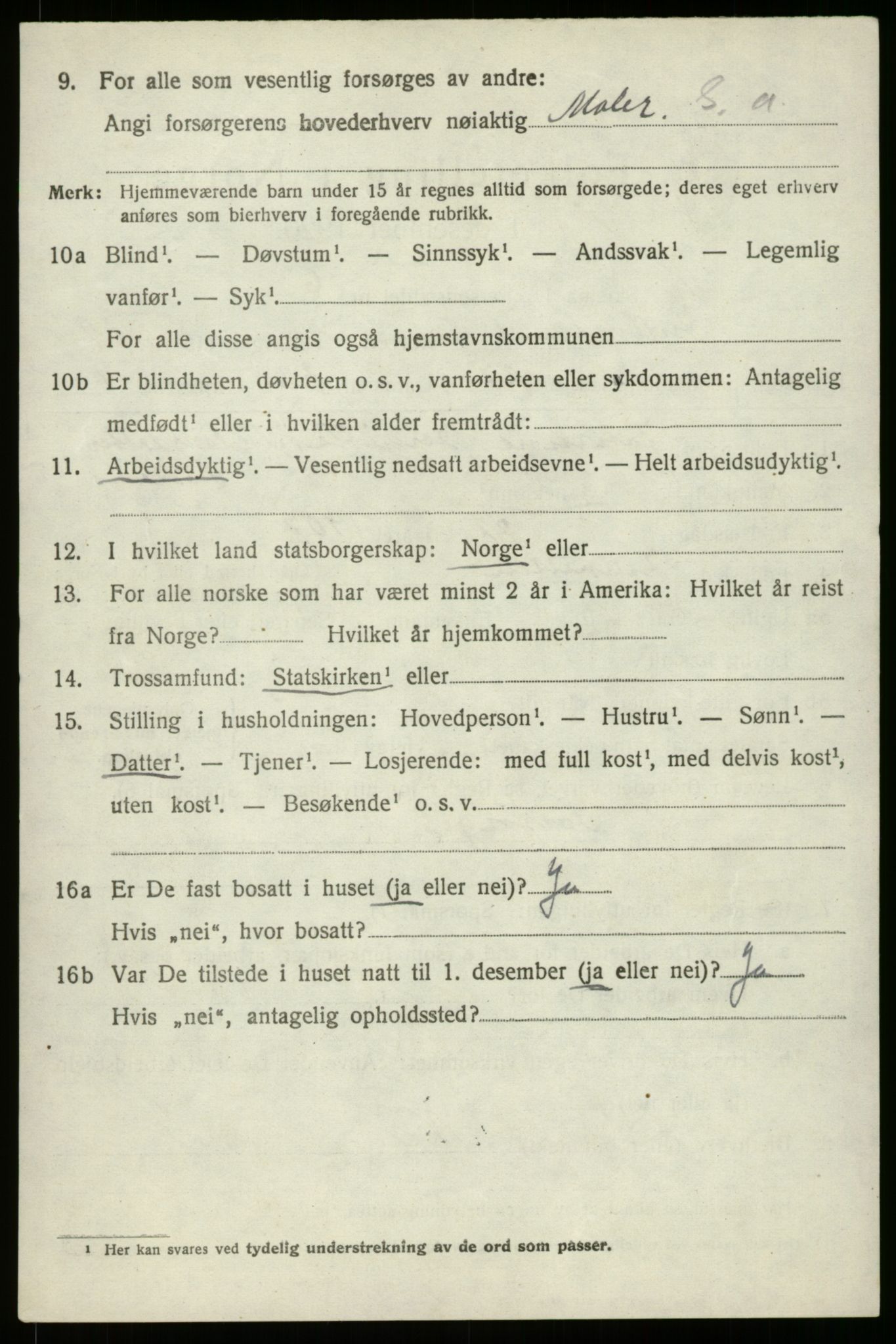 SAB, 1920 census for Innvik, 1920, p. 6110