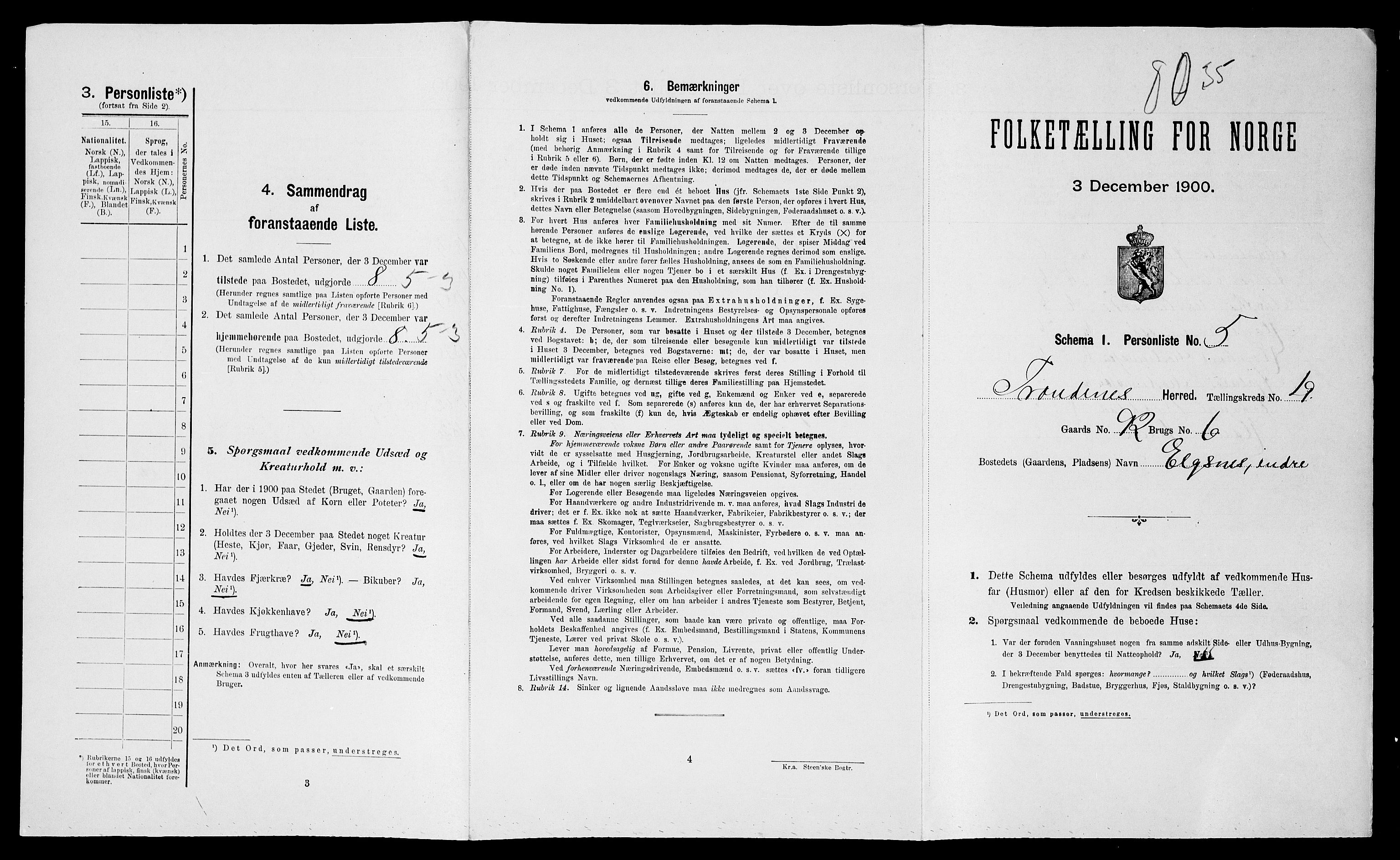 SATØ, 1900 census for Trondenes, 1900, p. 2343