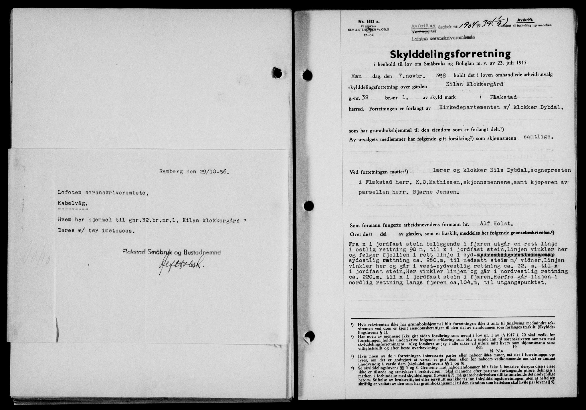 Lofoten sorenskriveri, SAT/A-0017/1/2/2C/L0006a: Mortgage book no. 6a, 1939-1939, Diary no: : 1904/1939