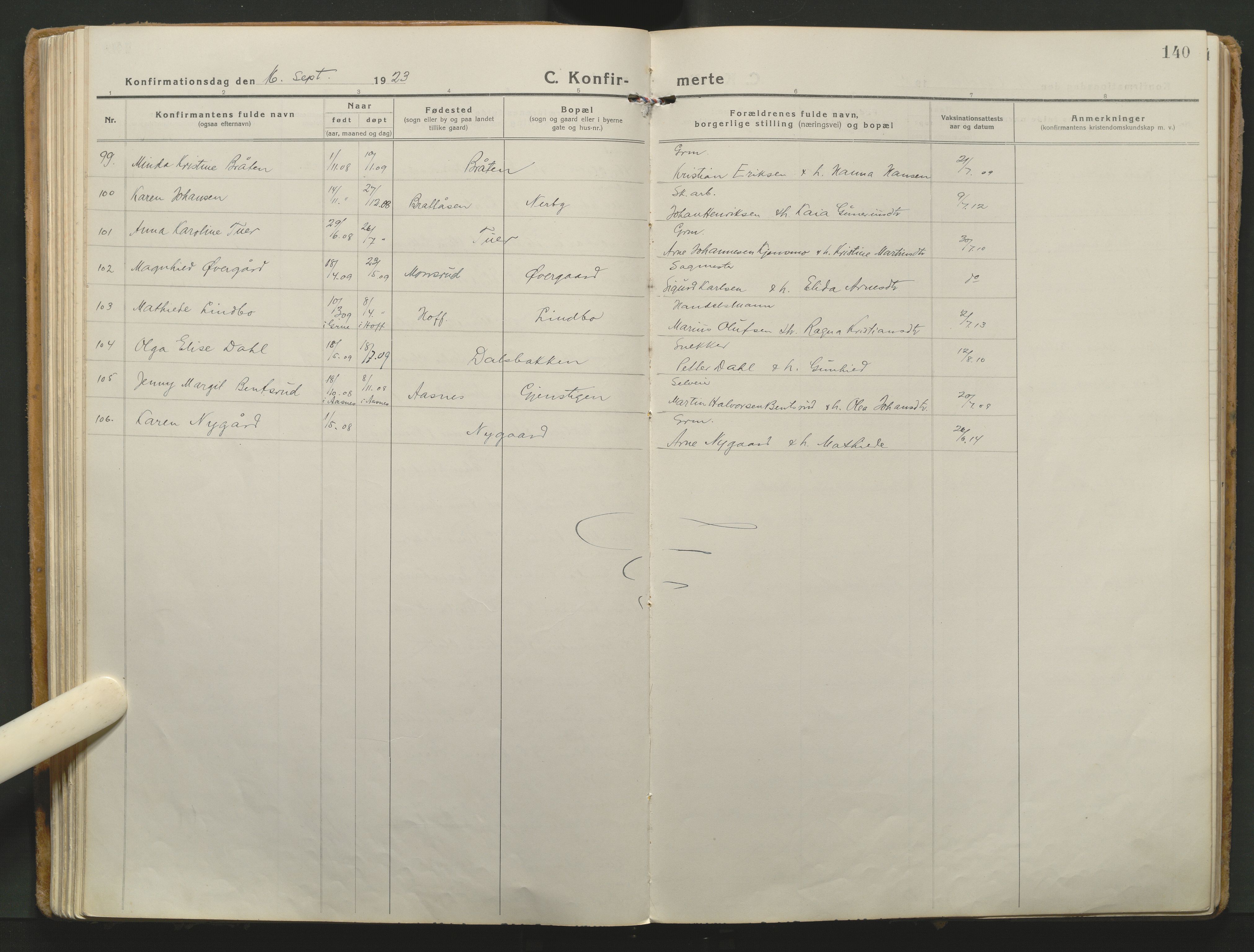 Grue prestekontor, SAH/PREST-036/H/Ha/Haa/L0018: Parish register (official) no. 18, 1923-1940, p. 140