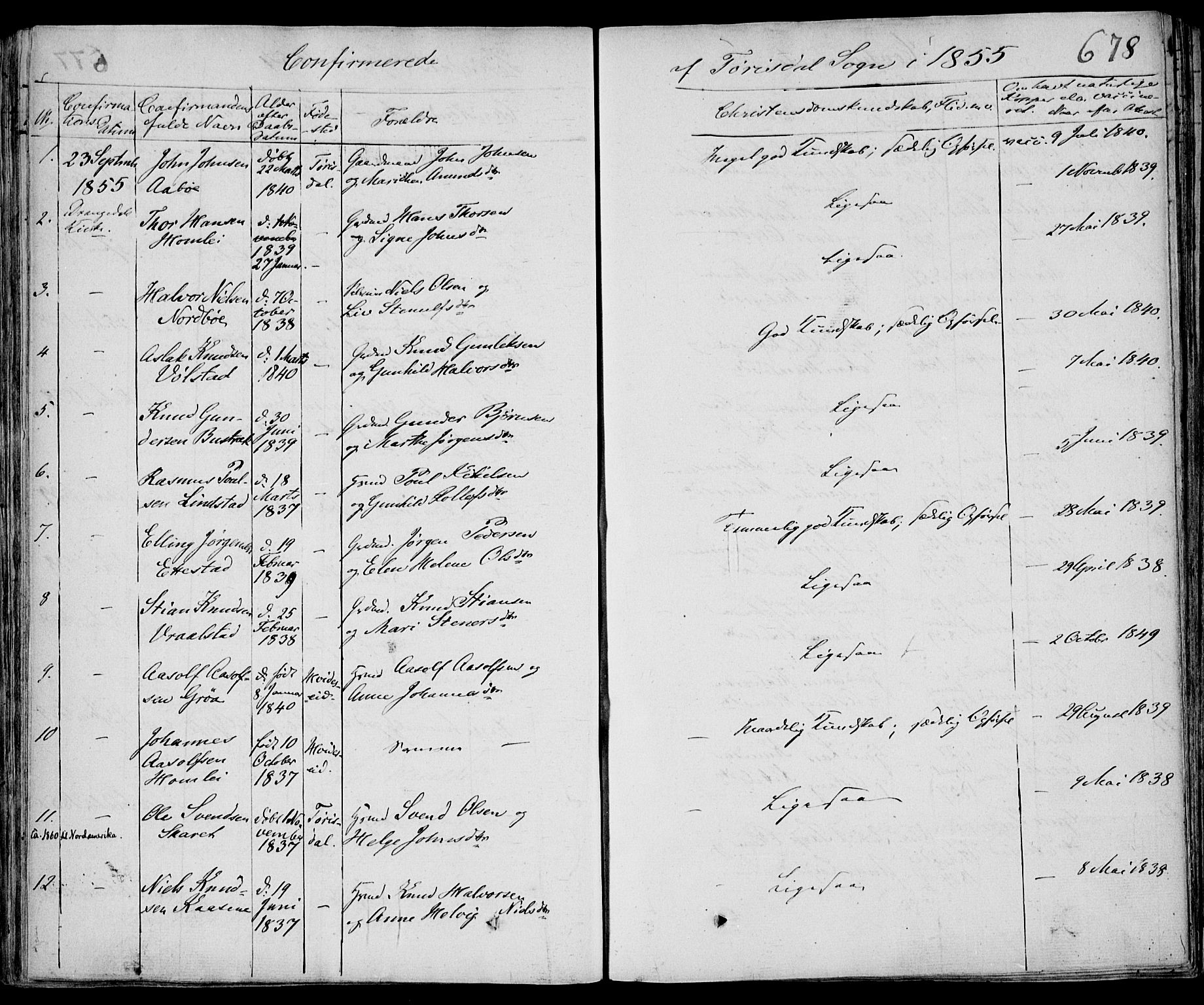 Drangedal kirkebøker, SAKO/A-258/F/Fa/L0007b: Parish register (official) no. 7b, 1837-1856, p. 678
