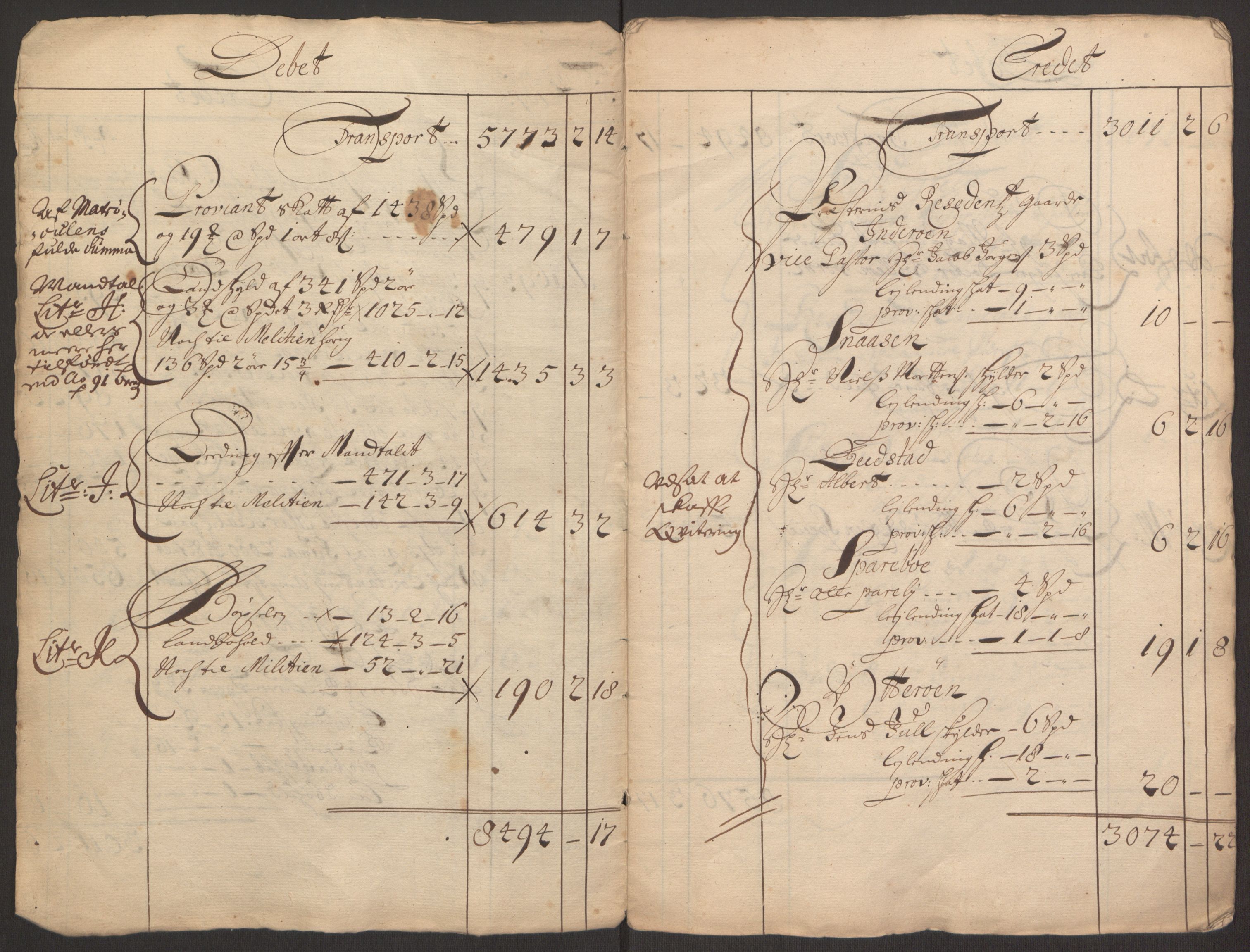 Rentekammeret inntil 1814, Reviderte regnskaper, Fogderegnskap, RA/EA-4092/R63/L4308: Fogderegnskap Inderøy, 1692-1694, p. 418