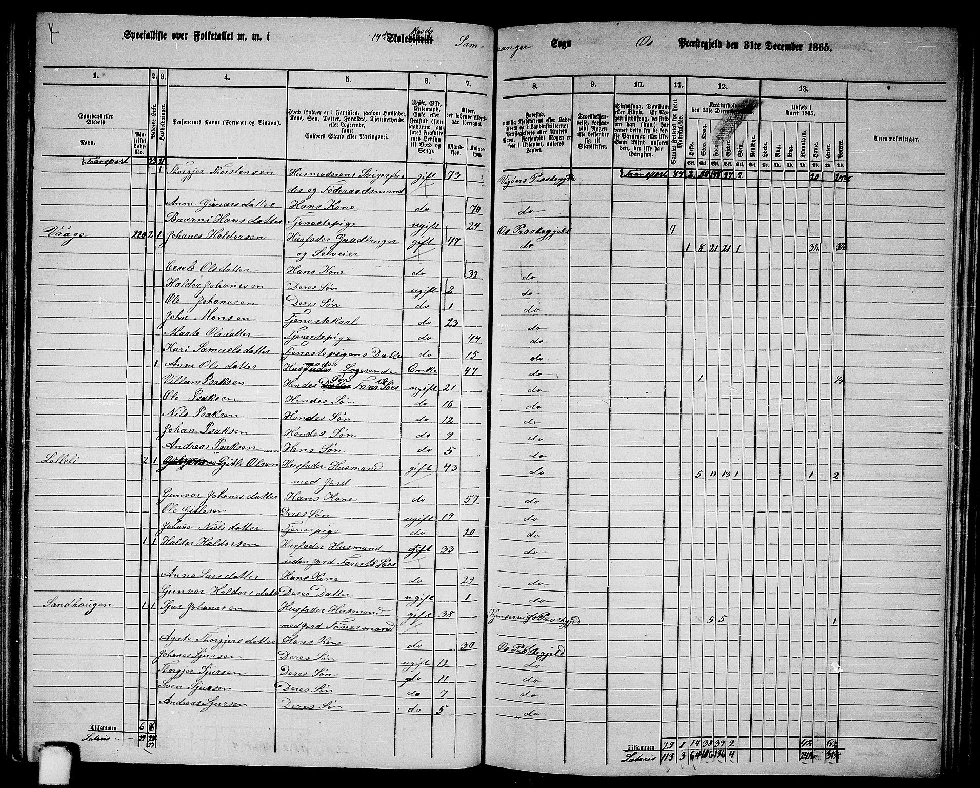 RA, 1865 census for Os, 1865, p. 102