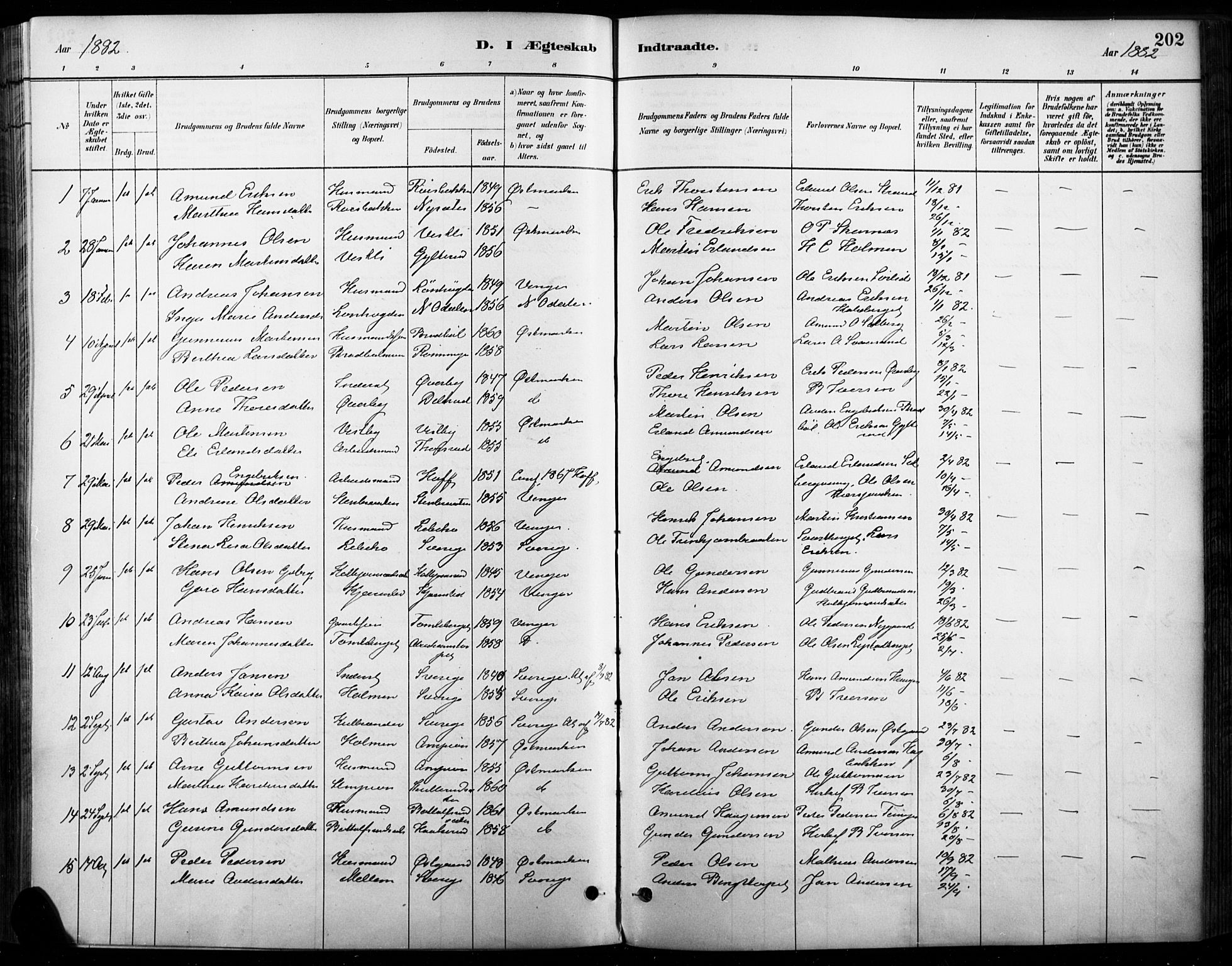 Vinger prestekontor, AV/SAH-PREST-024/H/Ha/Haa/L0015: Parish register (official) no. 15, 1881-1900, p. 202