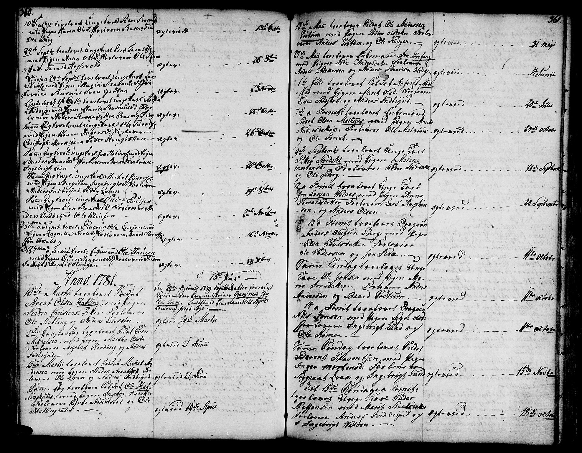 Ministerialprotokoller, klokkerbøker og fødselsregistre - Nord-Trøndelag, AV/SAT-A-1458/746/L0440: Parish register (official) no. 746A02, 1760-1815, p. 360-361