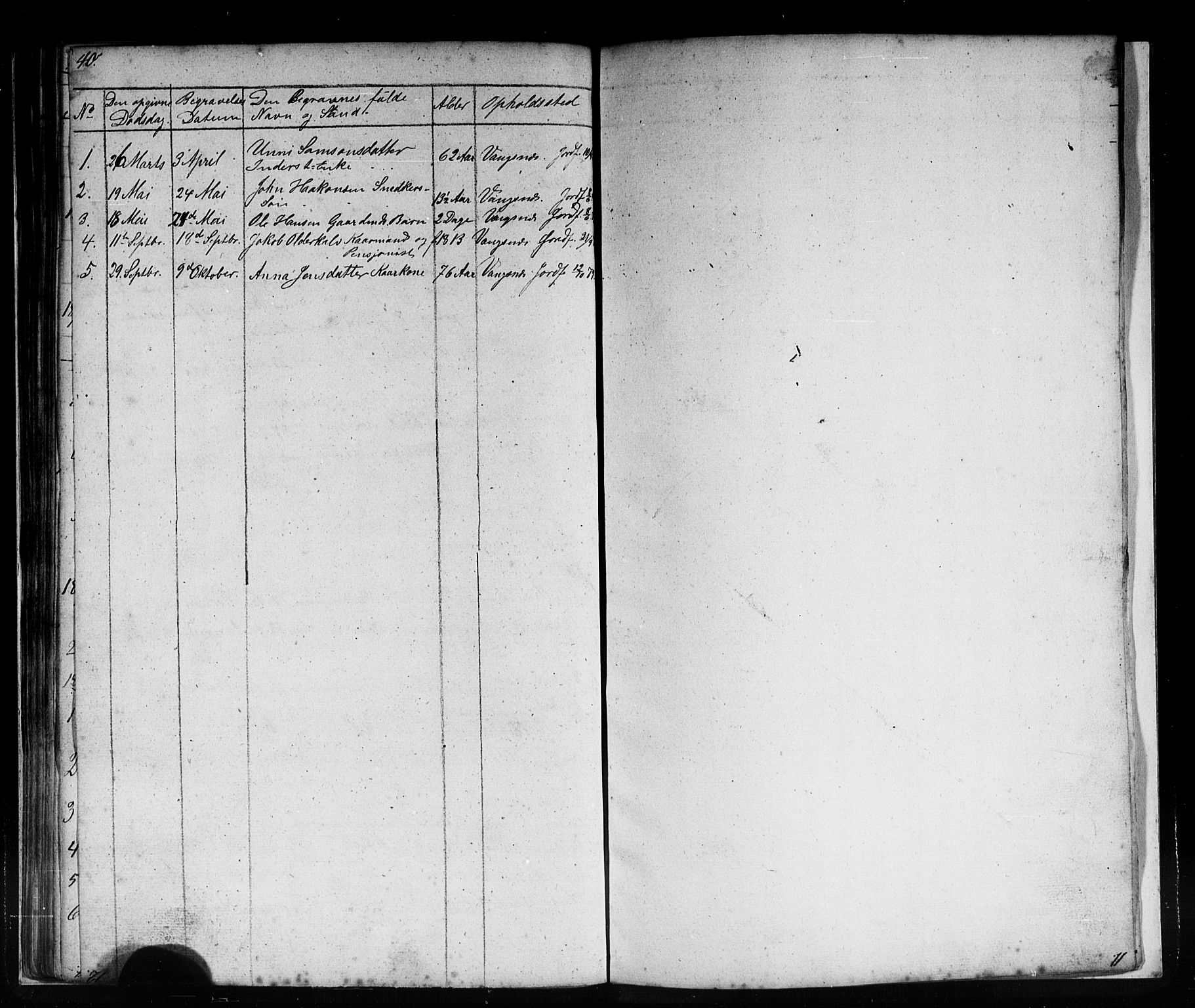 Vik sokneprestembete, SAB/A-81501: Parish register (copy) no. C 1, 1853-1879, p. 40