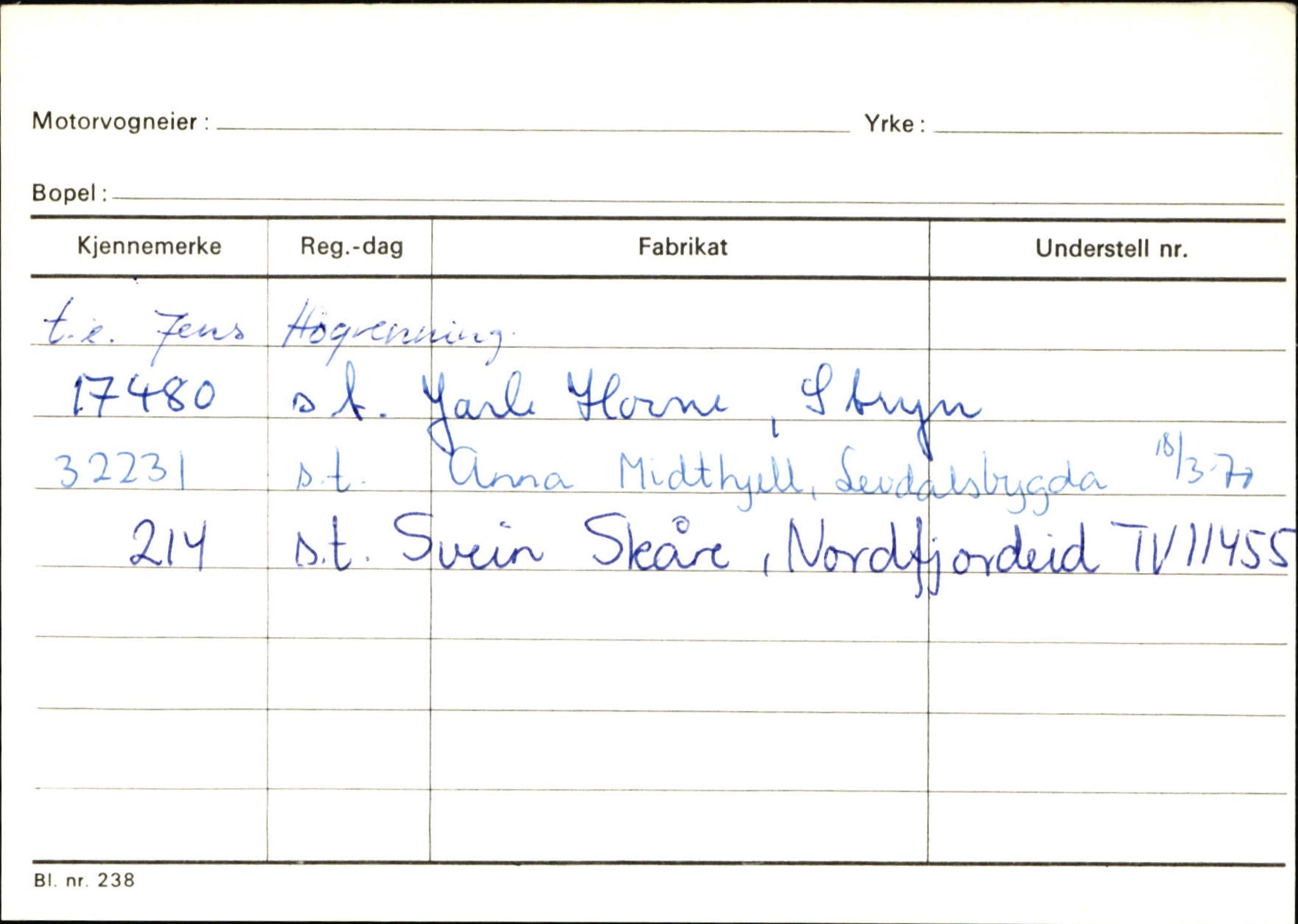 Statens vegvesen, Sogn og Fjordane vegkontor, AV/SAB-A-5301/4/F/L0131: Eigarregister Høyanger P-Å. Stryn S-Å, 1945-1975, p. 1959