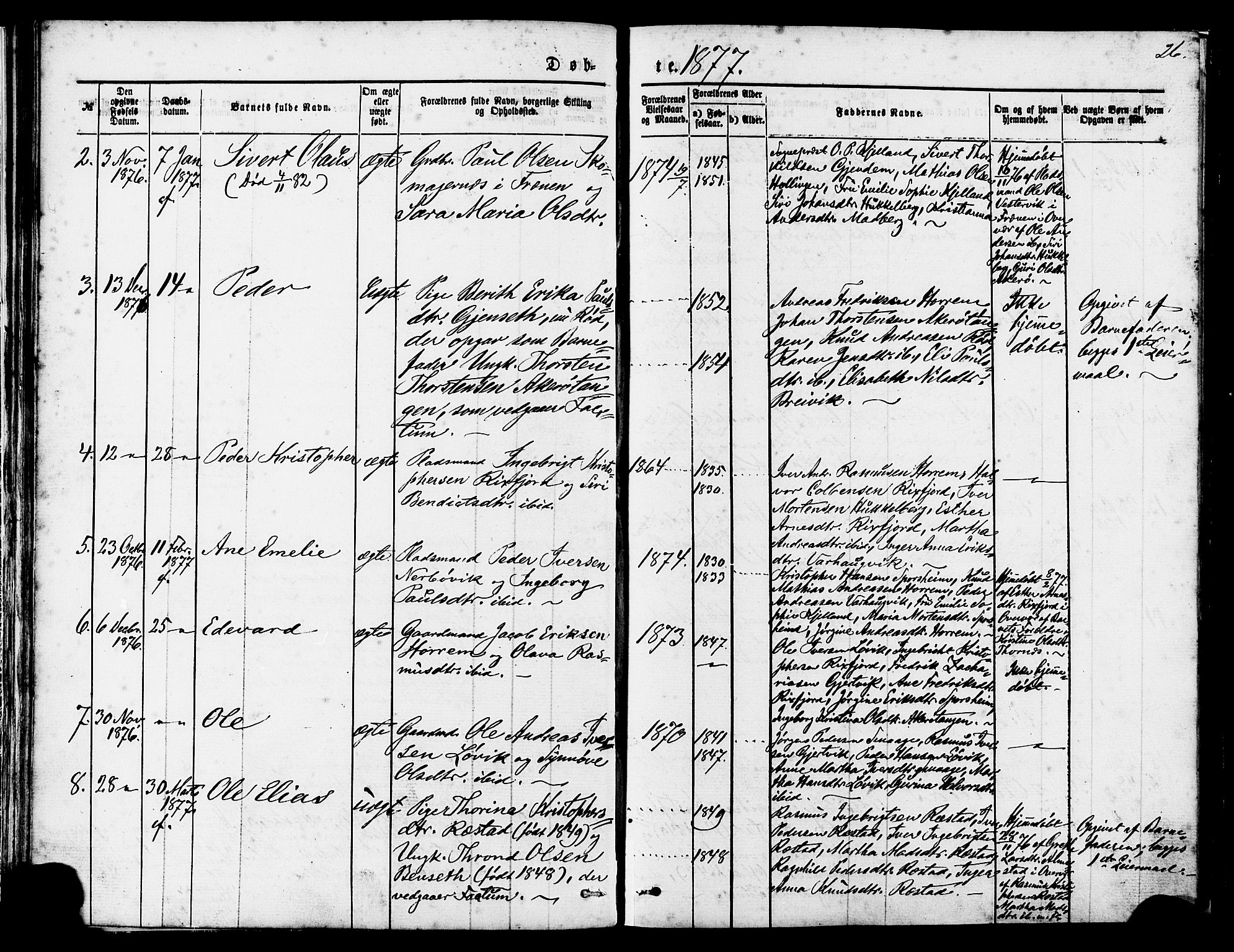 Ministerialprotokoller, klokkerbøker og fødselsregistre - Møre og Romsdal, AV/SAT-A-1454/560/L0720: Parish register (official) no. 560A04, 1873-1878, p. 26