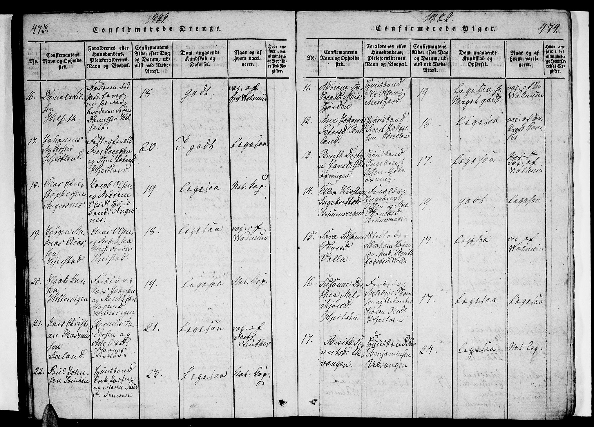 Ministerialprotokoller, klokkerbøker og fødselsregistre - Nordland, AV/SAT-A-1459/834/L0510: Parish register (copy) no. 834C01, 1820-1847, p. 473-474