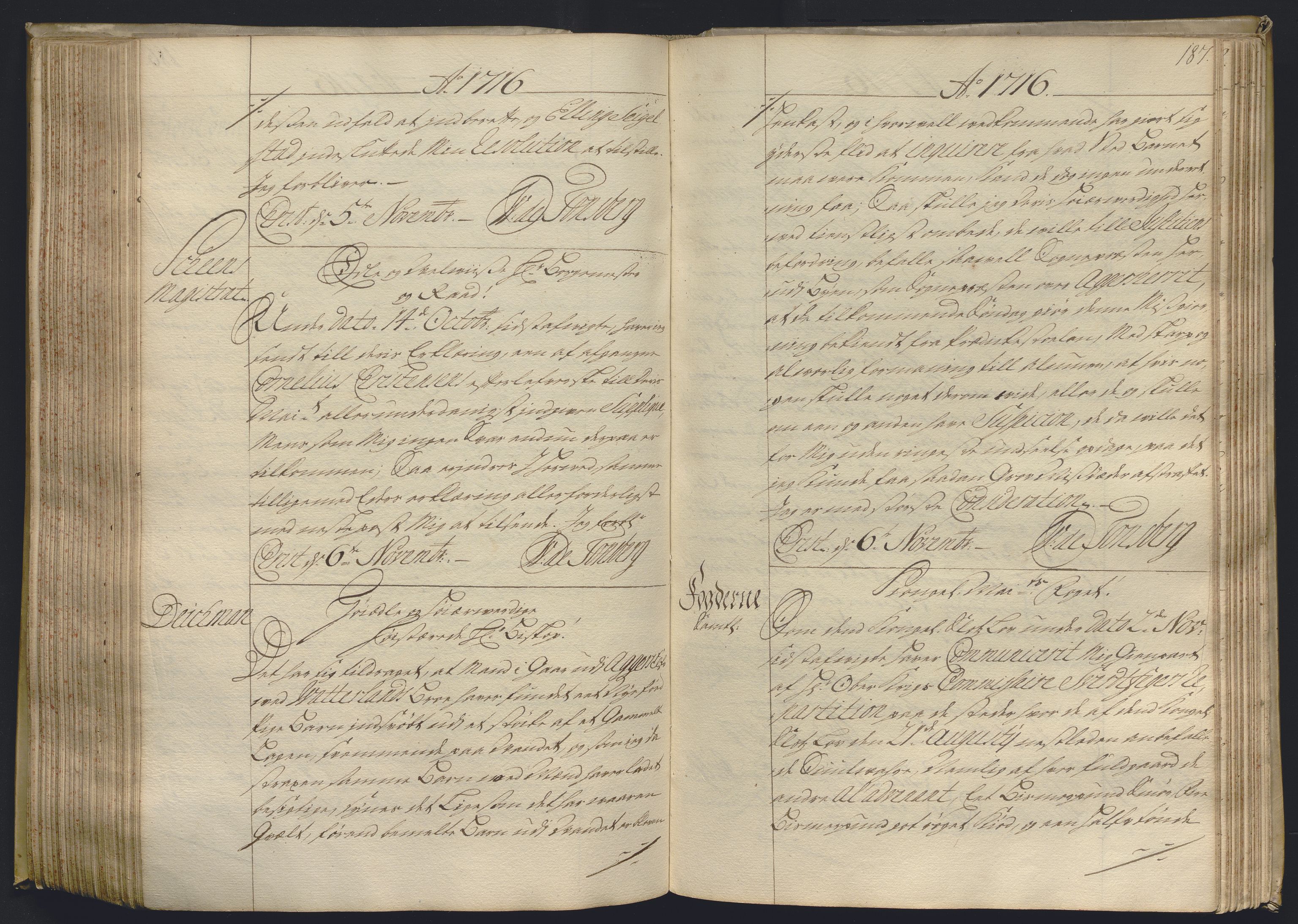 Kristiania stiftamt, AV/SAO-A-10386/B/Ba/L0004: Kopibok, 1715-1717, p. 186b-187a