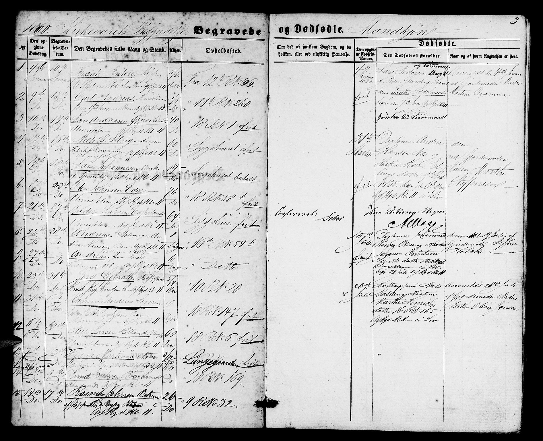 Domkirken sokneprestembete, SAB/A-74801/H/Hab/L0039: Parish register (copy) no. E 3, 1860-1868, p. 3