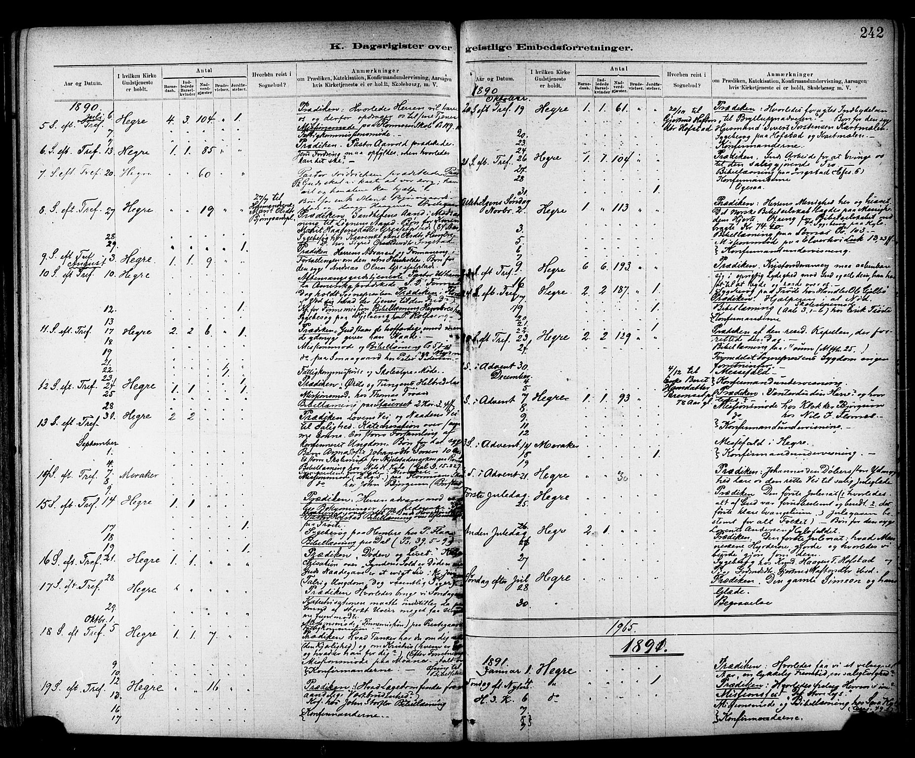 Ministerialprotokoller, klokkerbøker og fødselsregistre - Nord-Trøndelag, SAT/A-1458/703/L0030: Parish register (official) no. 703A03, 1880-1892, p. 242