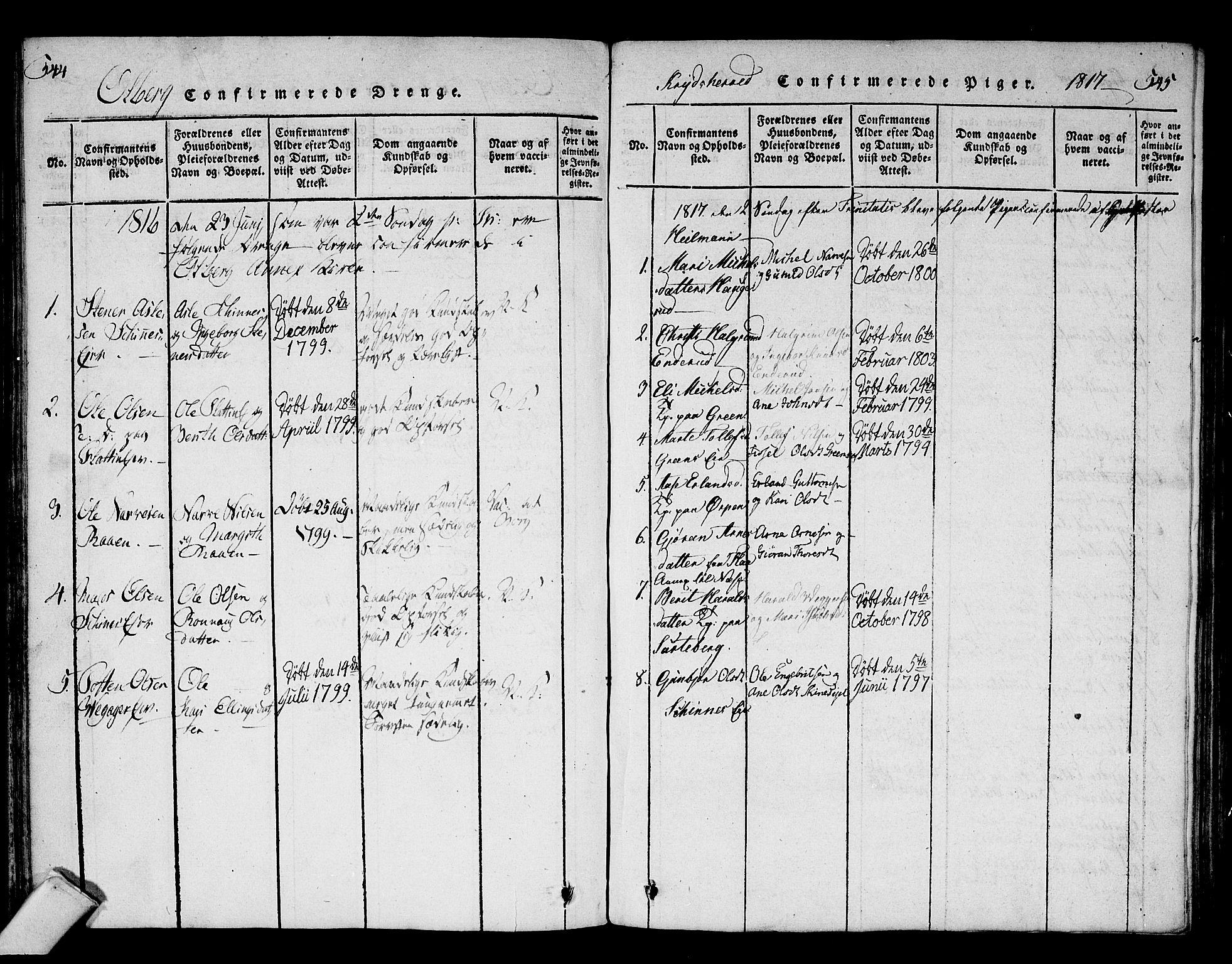 Sigdal kirkebøker, AV/SAKO-A-245/F/Fa/L0005: Parish register (official) no. I 5 /3, 1815-1829, p. 544-545