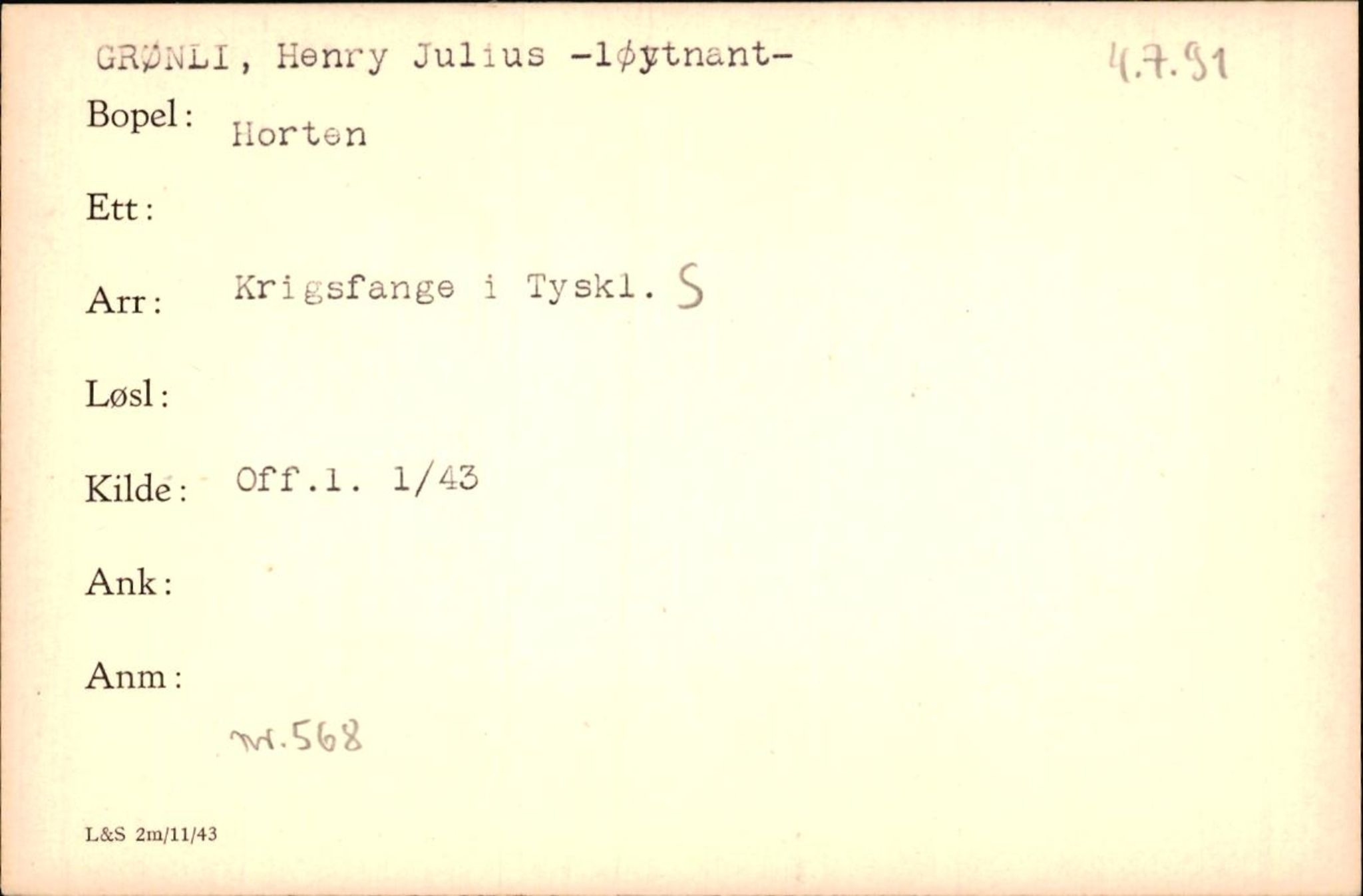 Forsvaret, Forsvarets krigshistoriske avdeling, AV/RA-RAFA-2017/Y/Yf/L0200: II-C-11-2102  -  Norske krigsfanger i Tyskland, 1940-1945, p. 331