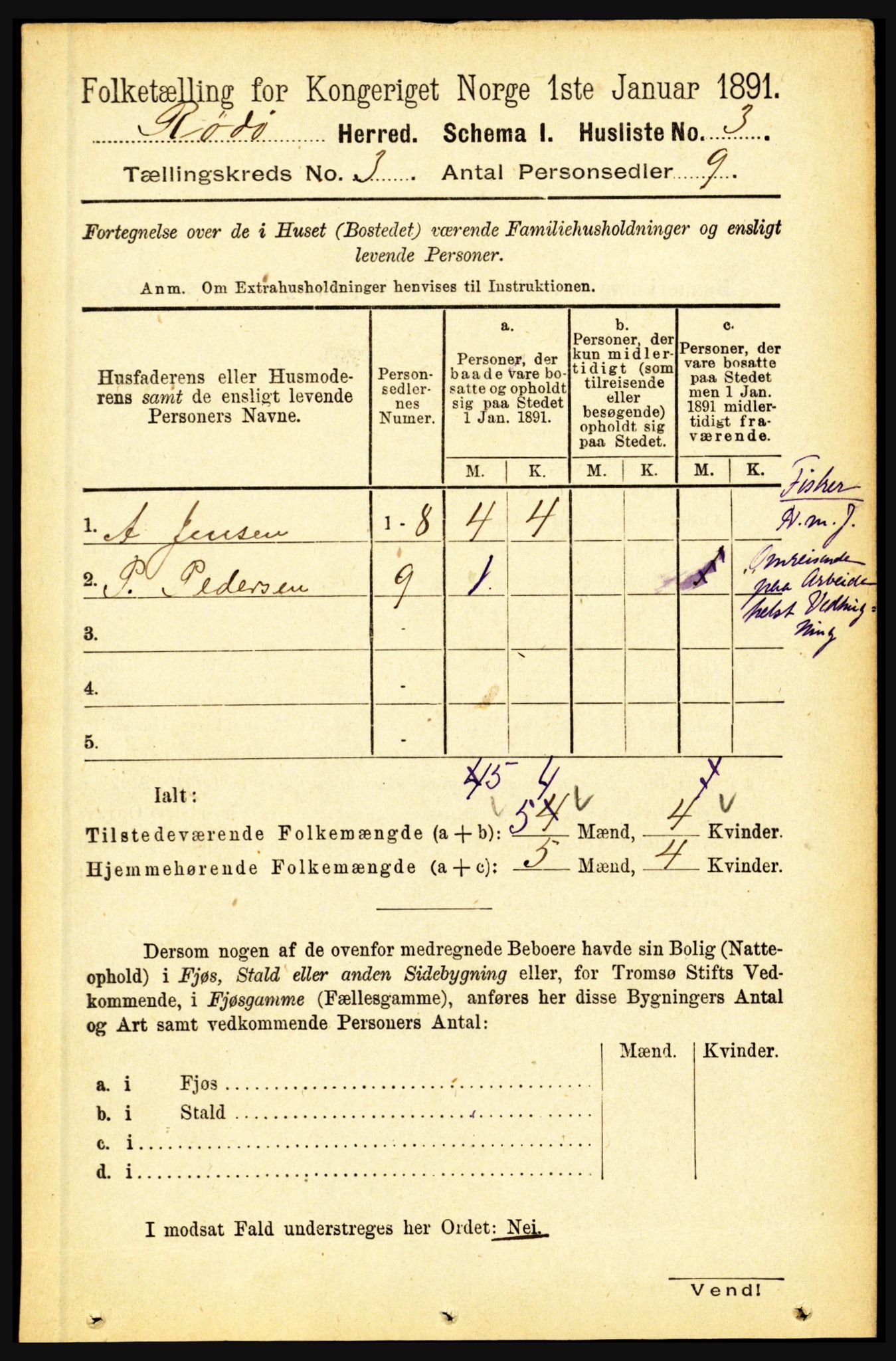 RA, 1891 census for 1836 Rødøy, 1891, p. 740