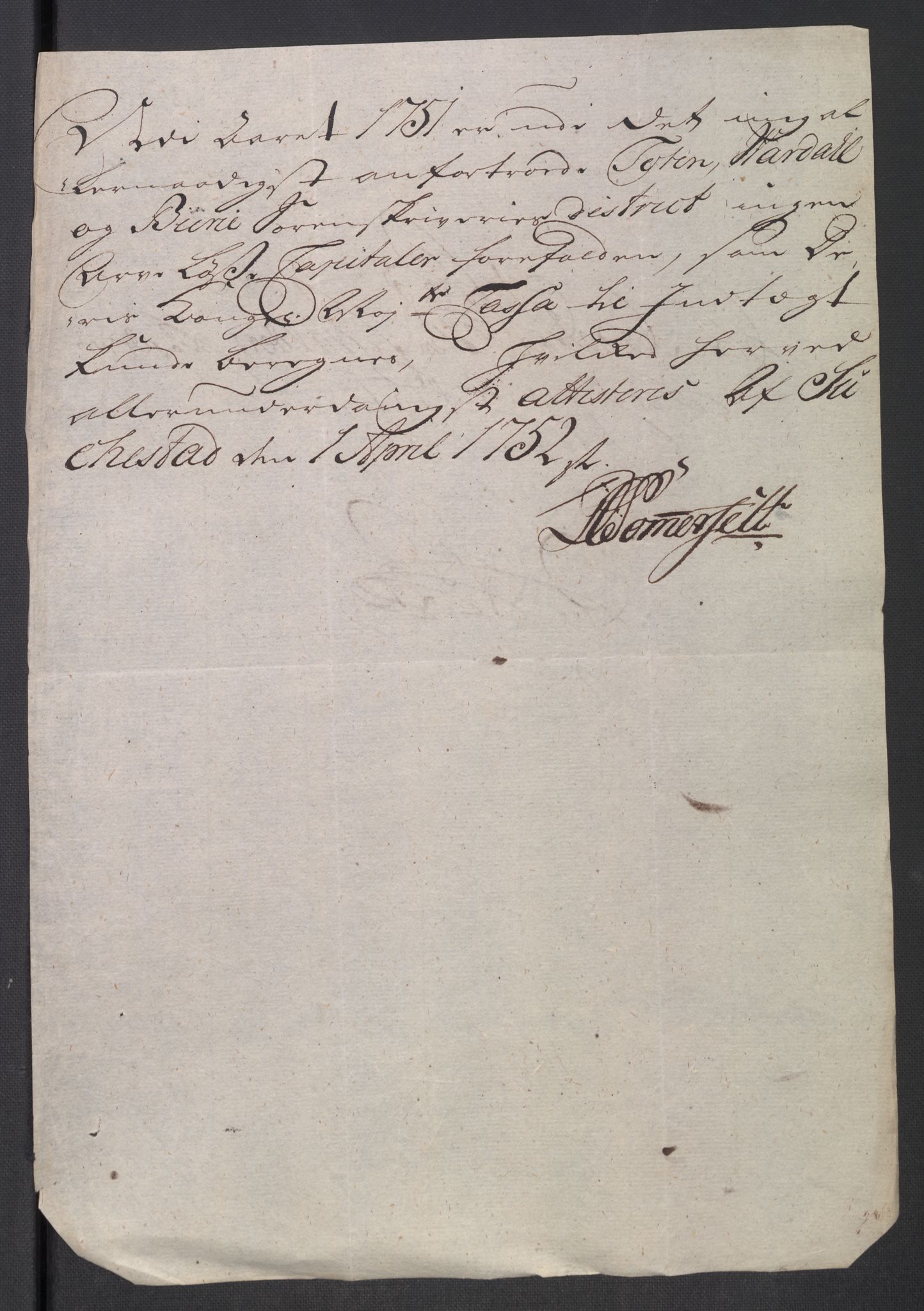 Rentekammeret inntil 1814, Reviderte regnskaper, Fogderegnskap, RA/EA-4092/R18/L1348: Fogderegnskap Hadeland, Toten og Valdres, 1750-1751, p. 480