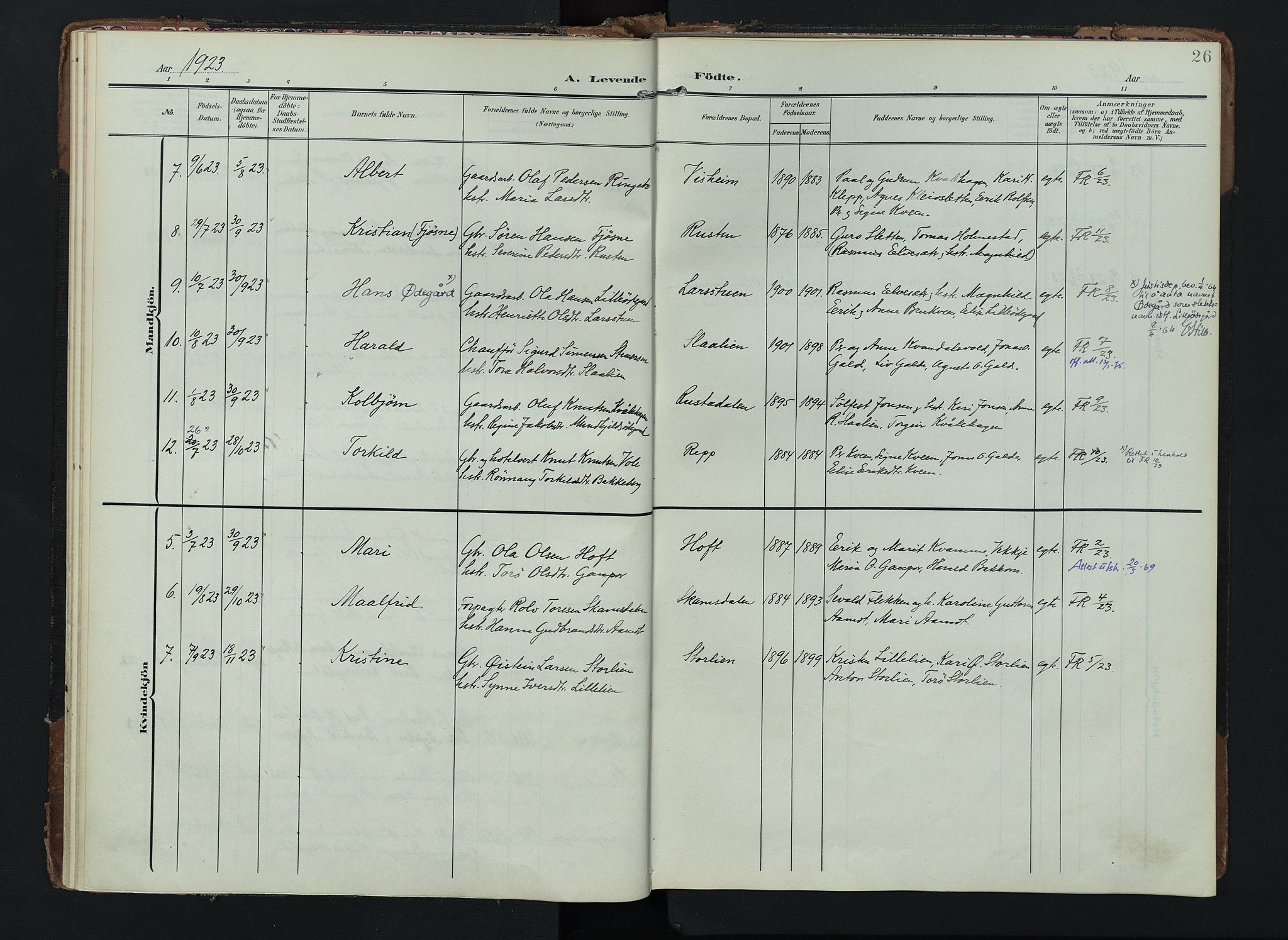 Lom prestekontor, AV/SAH-PREST-070/K/L0012: Parish register (official) no. 12, 1904-1928, p. 26